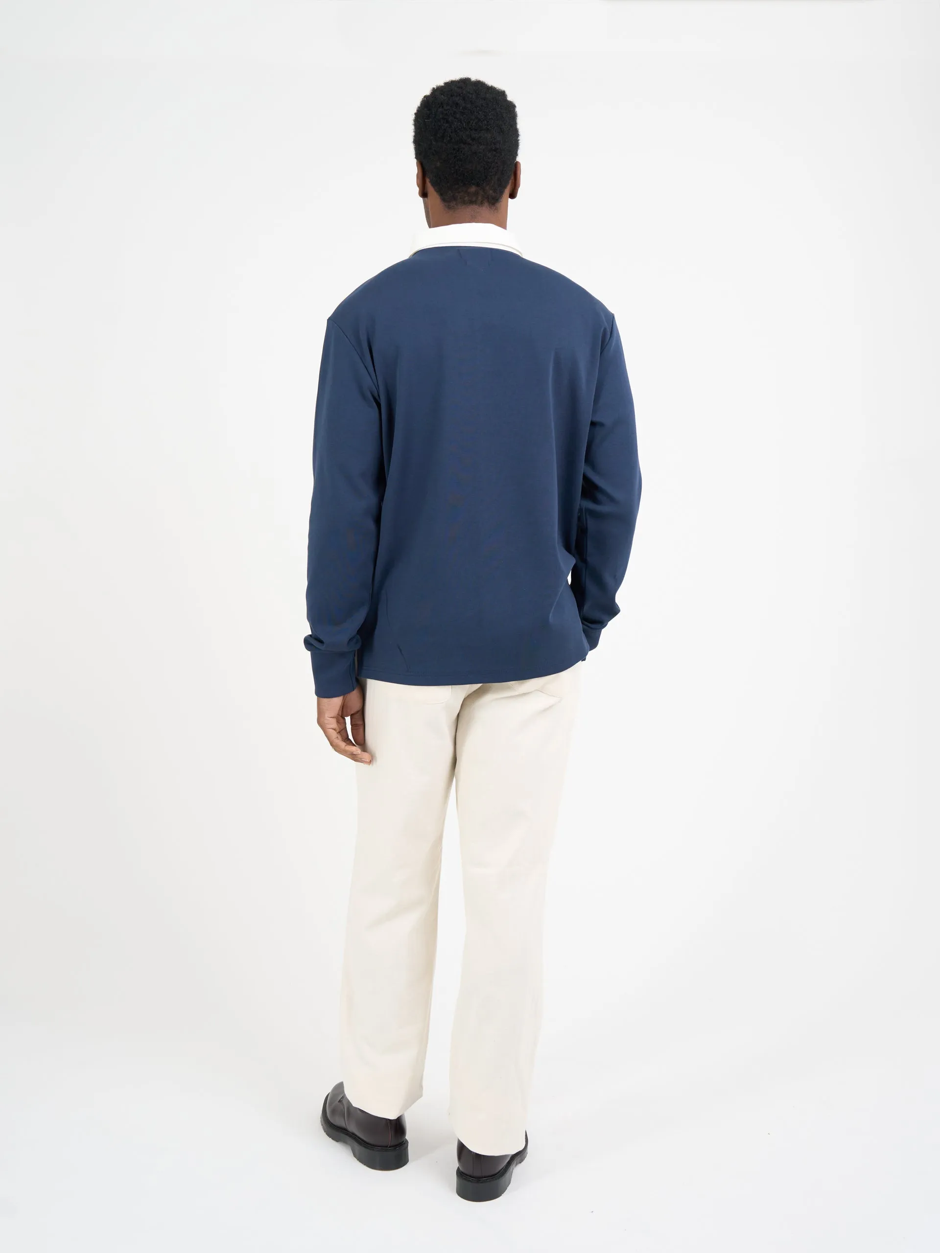 Heavy Long Sleeve Rugby Top Tavistock Navy sold by Oliver Spencer product image thumbnail 4