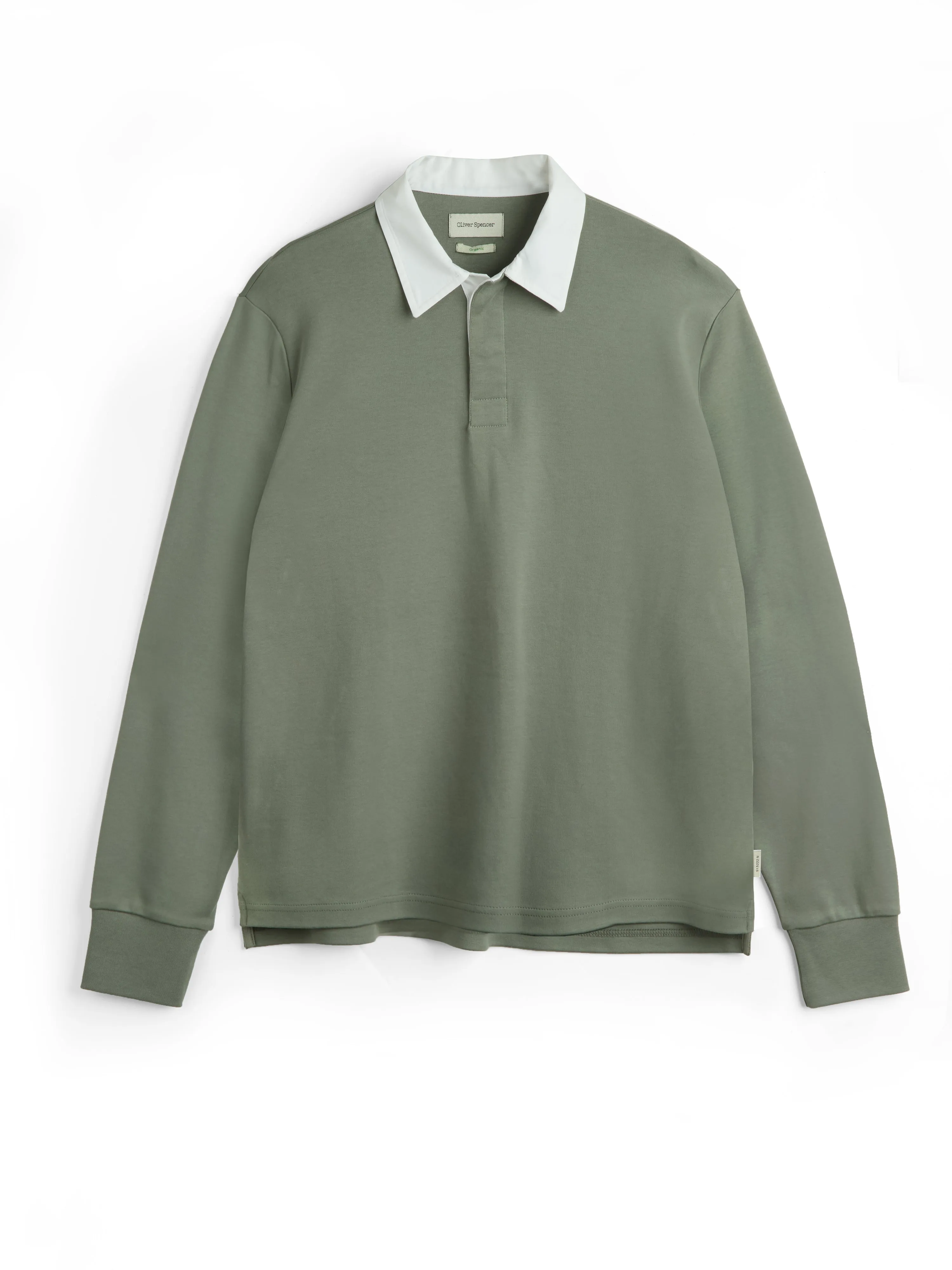 Heavy Long Sleeve Rugby Top Tavistock Sage Green sold by Oliver Spencer