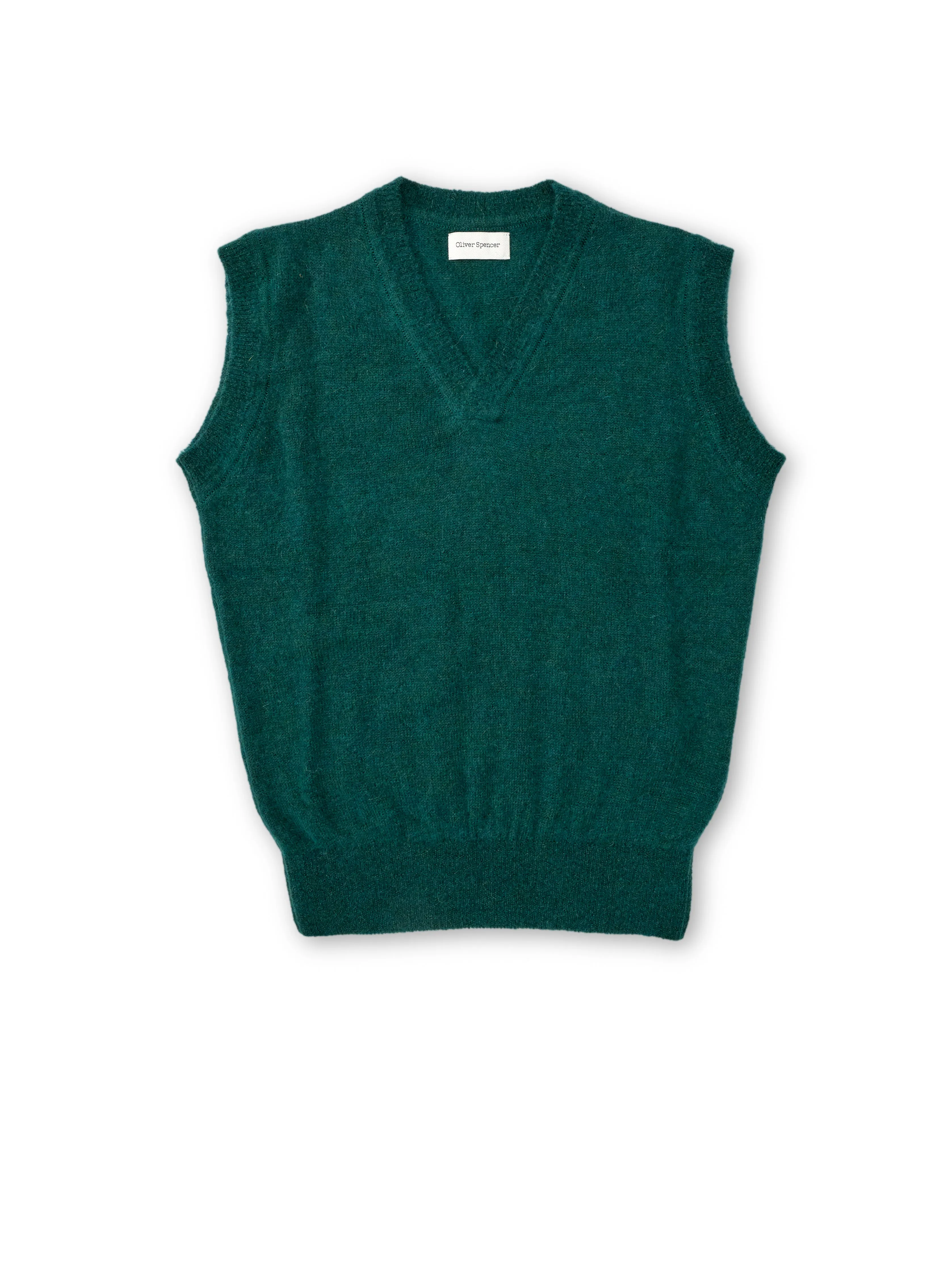 Graves V Neck Vest Rosen Green sold by Oliver Spencer