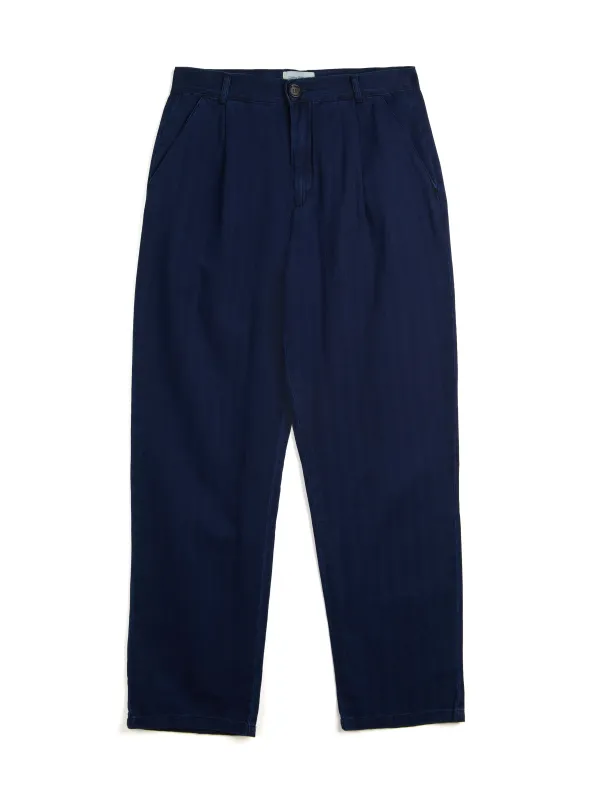Morton Pleated Trousers Faye Indigo Blue sold by Oliver Spencer