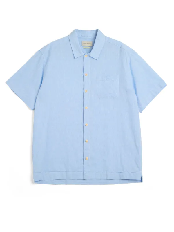 Riviera Short Sleeve Shirt Perkins Blue sold by Oliver Spencer