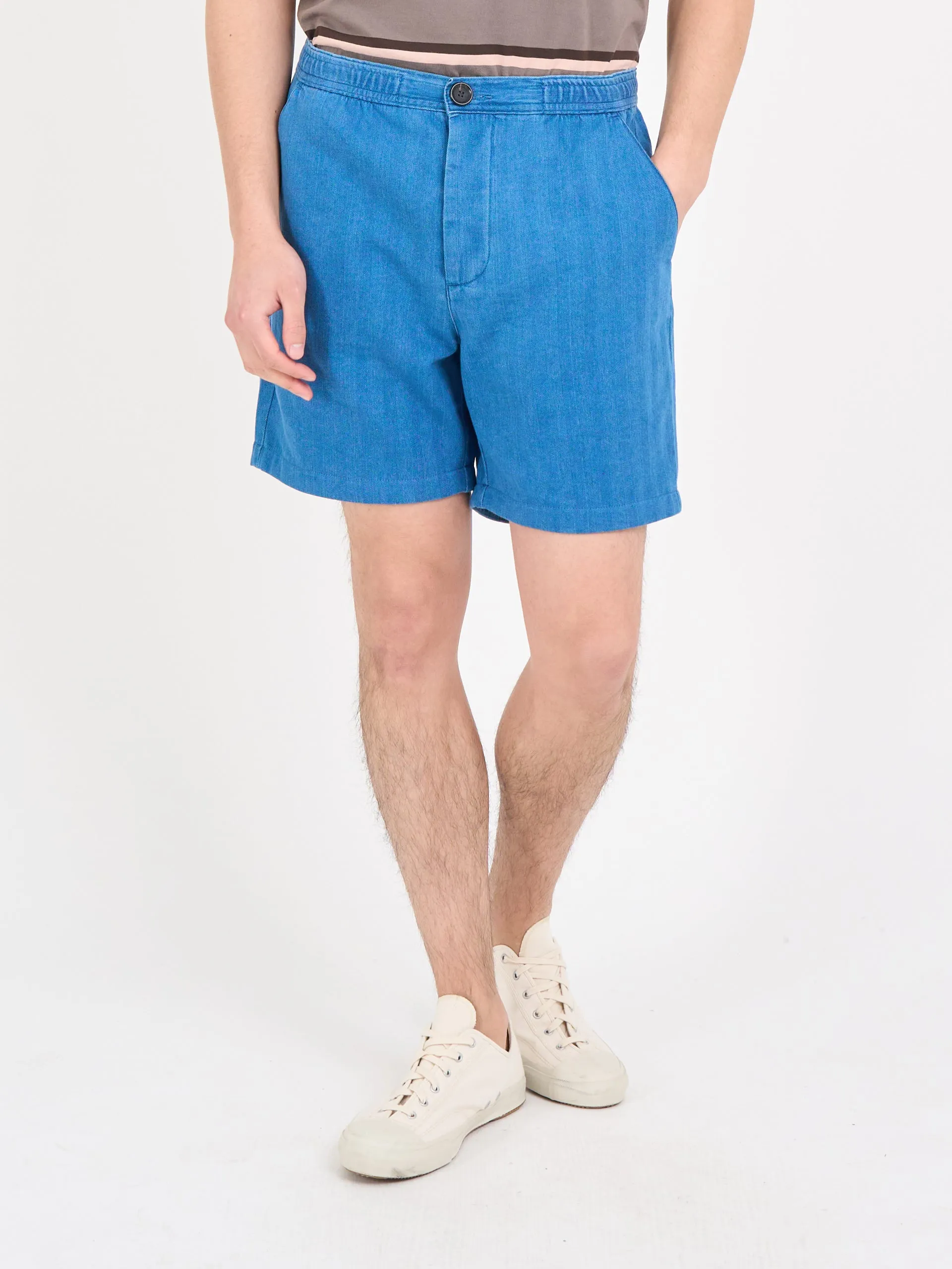 Osborne Drawstring Shorts Bosworth Indigo sold by Oliver Spencer product image thumbnail 3
