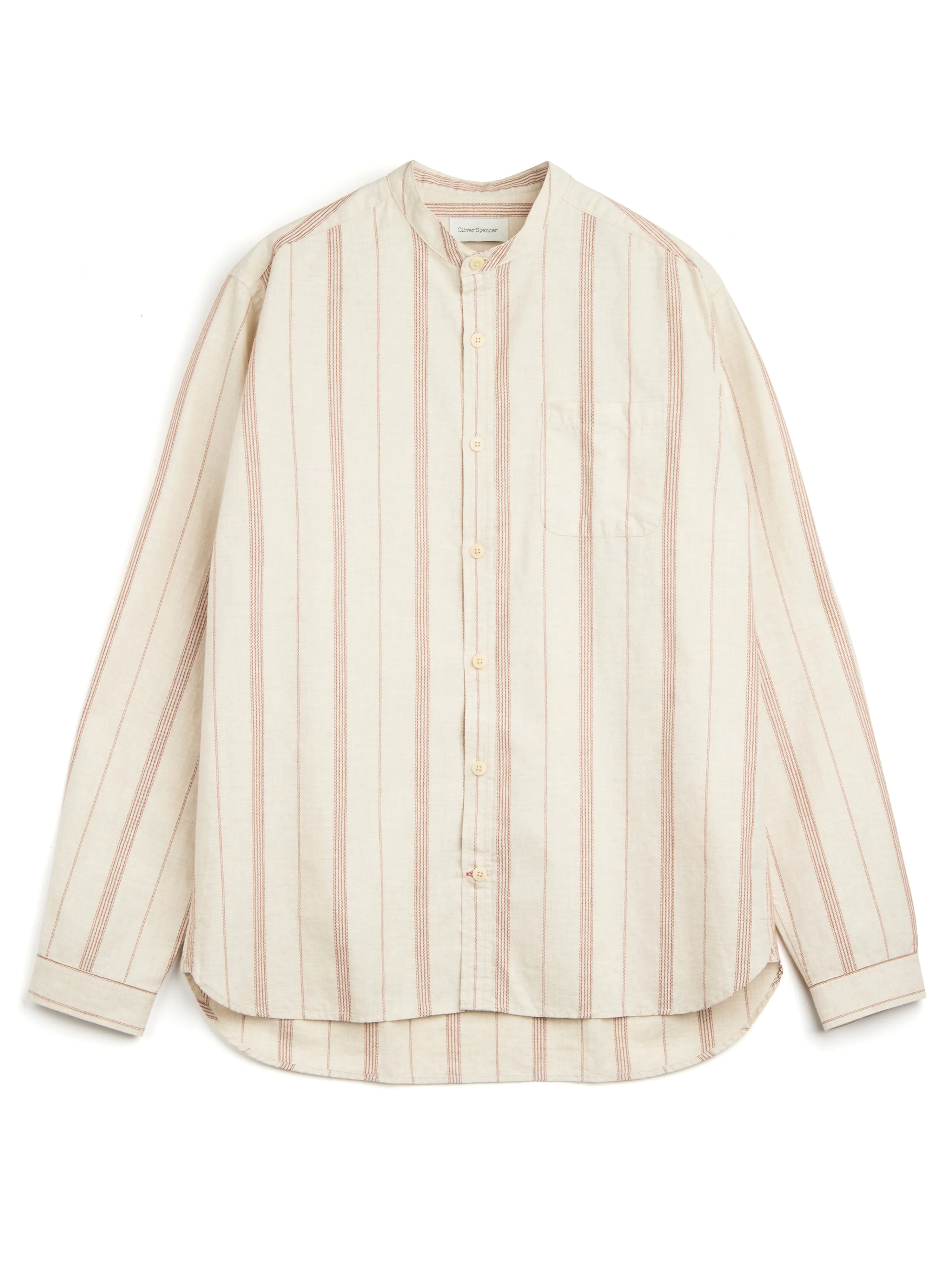 Grandad Shirt Clemence Sand/Rust sold by Oliver Spencer