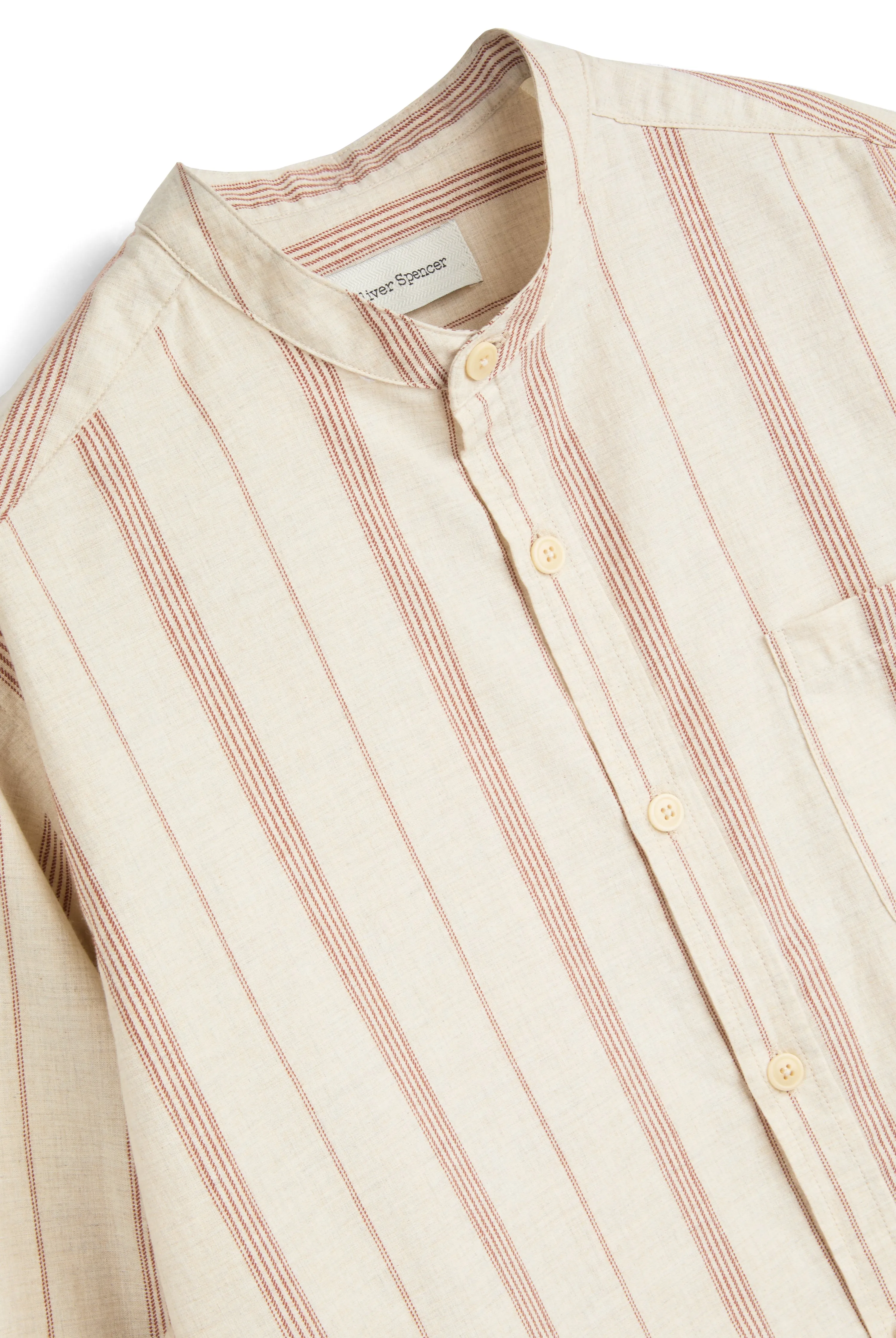 Grandad Shirt Clemence Sand/Rust sold by Oliver Spencer product image thumbnail 2