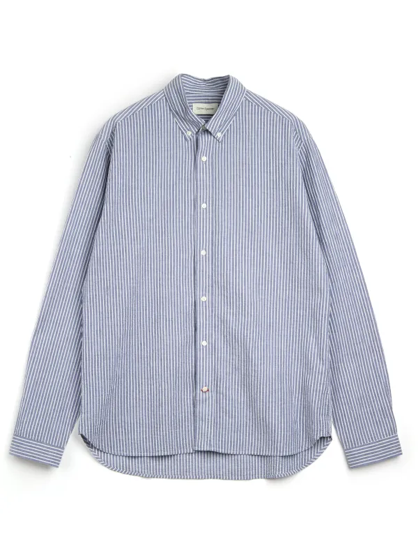 Brook Shirt Finch Blue/White sold by Oliver Spencer