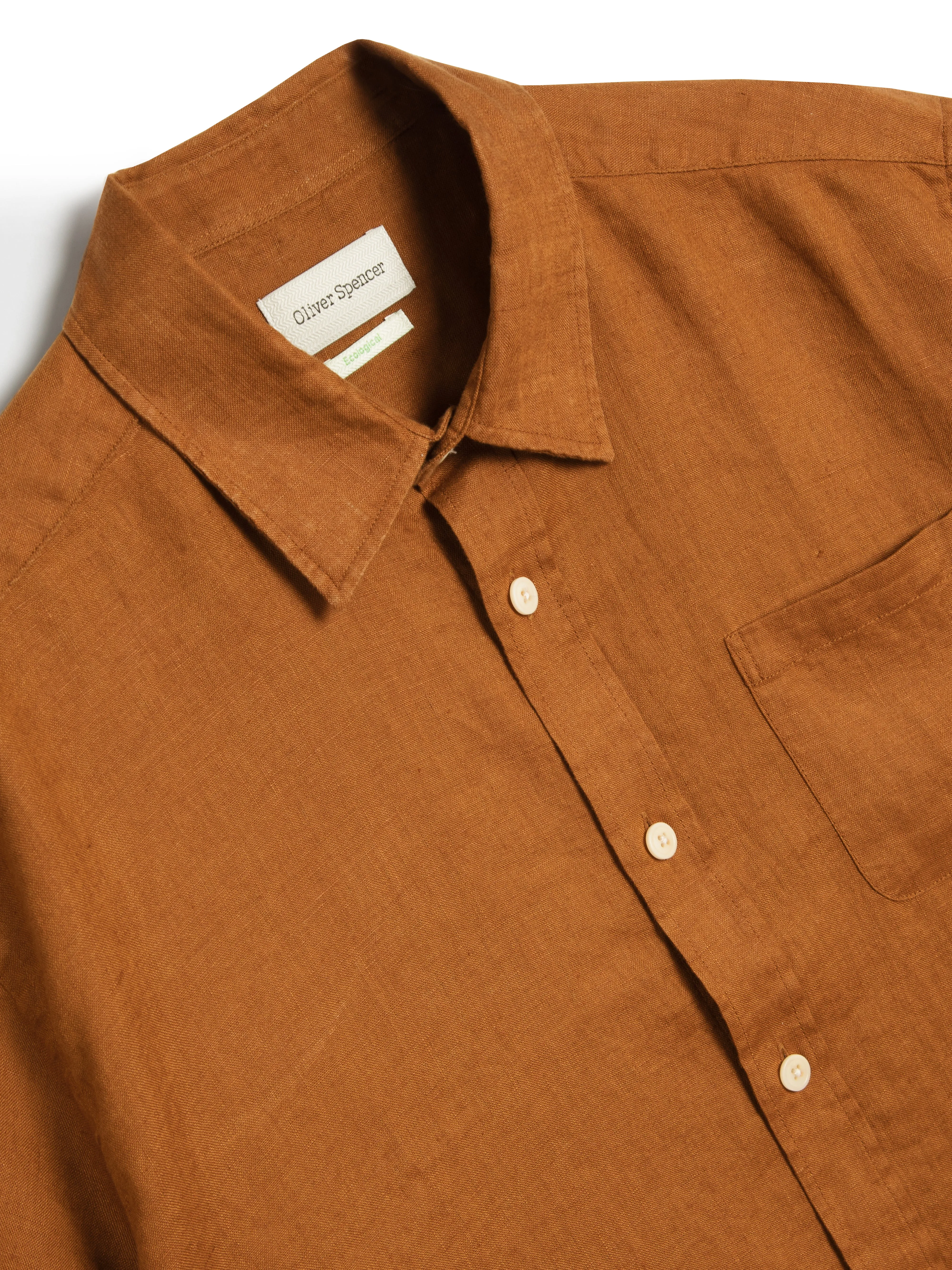 Atlanta Short Sleeve Shirt Bridford Orange sold by Oliver Spencer product image thumbnail 5