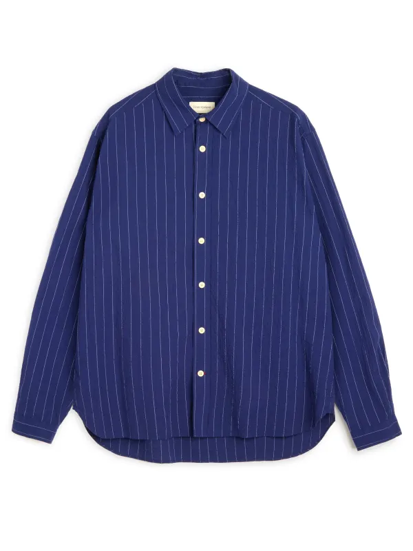Atlanta Long Sleeve Shirt Patterson Blue sold by Oliver Spencer