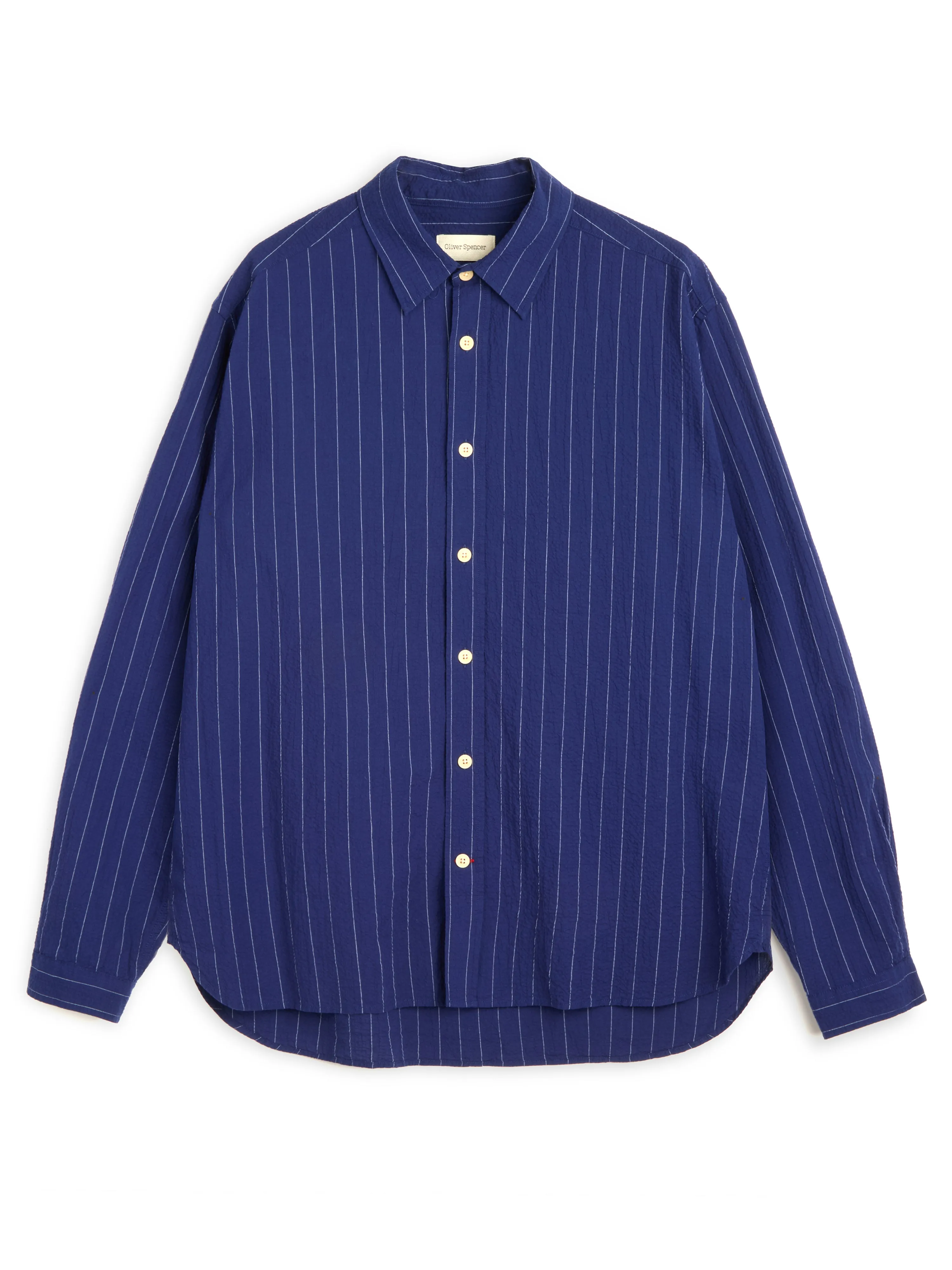 Atlanta Long Sleeve Shirt Patterson Blue sold by Oliver Spencer