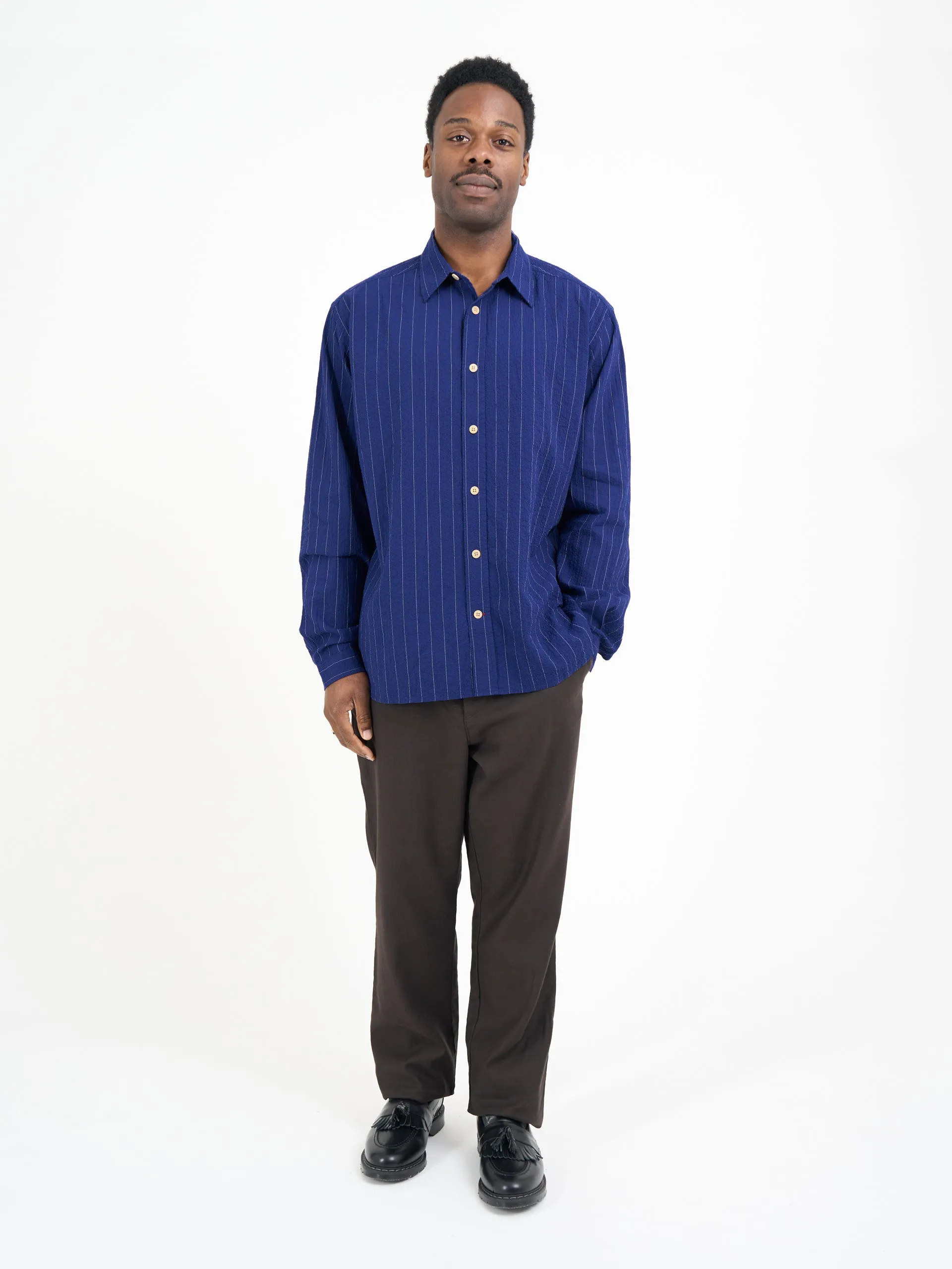 Atlanta Long Sleeve Shirt Patterson Blue sold by Oliver Spencer product image thumbnail 2