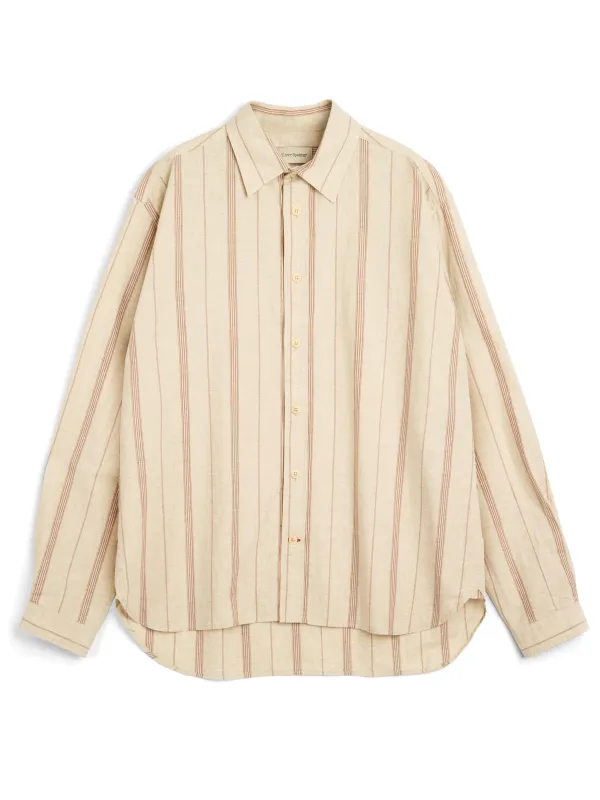 Atlanta Long Sleeve Shirt Clemence Sand/Rust sold by Oliver Spencer