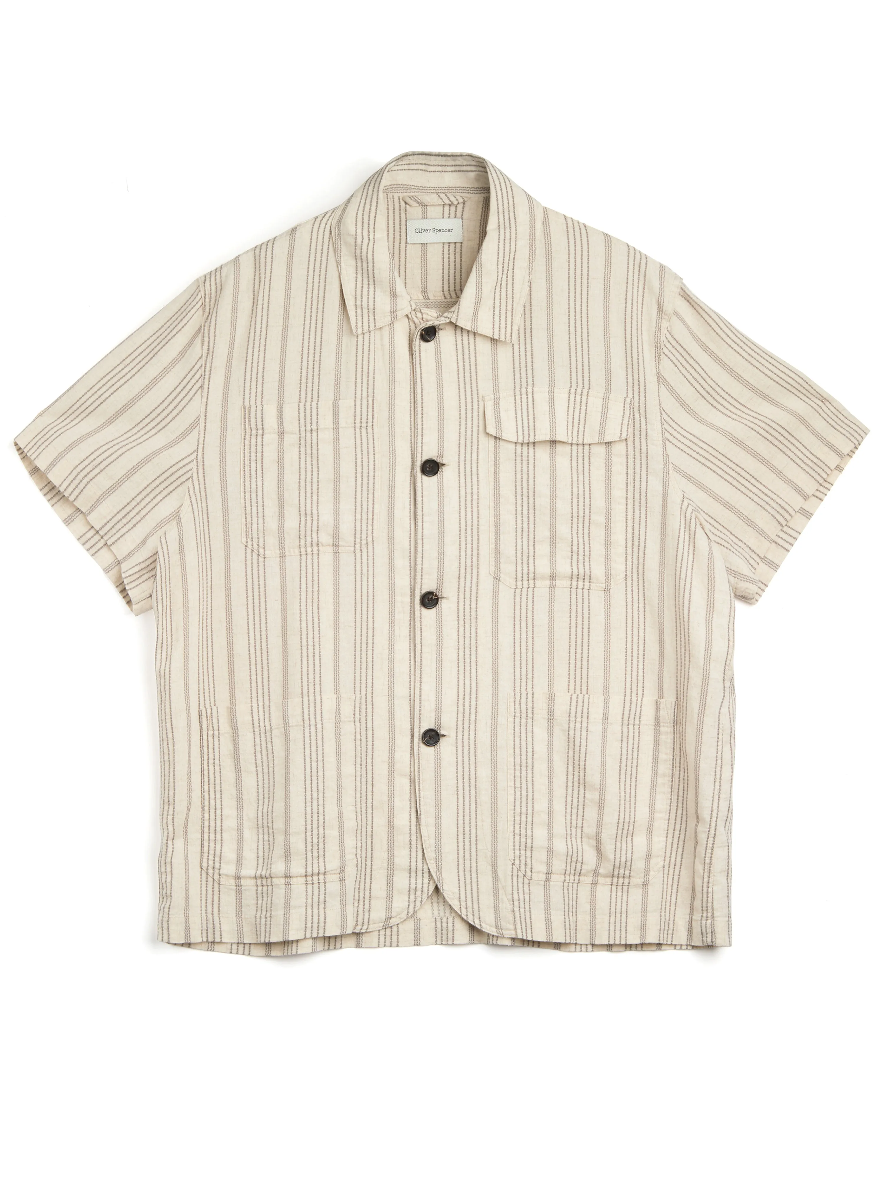 Short Sleeve Safari Shirt Pickman Sand sold by Oliver Spencer