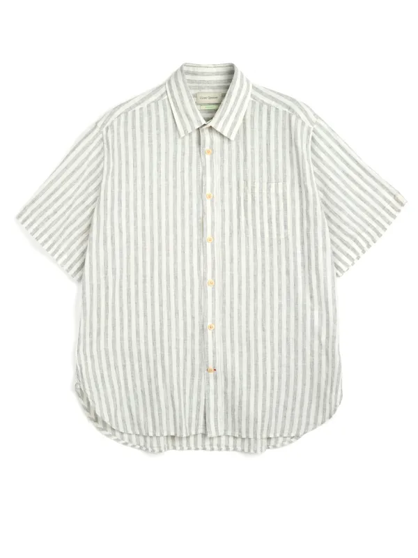 Atlanta Short Sleeve Shirt Hardman White/Grey sold by Oliver Spencer