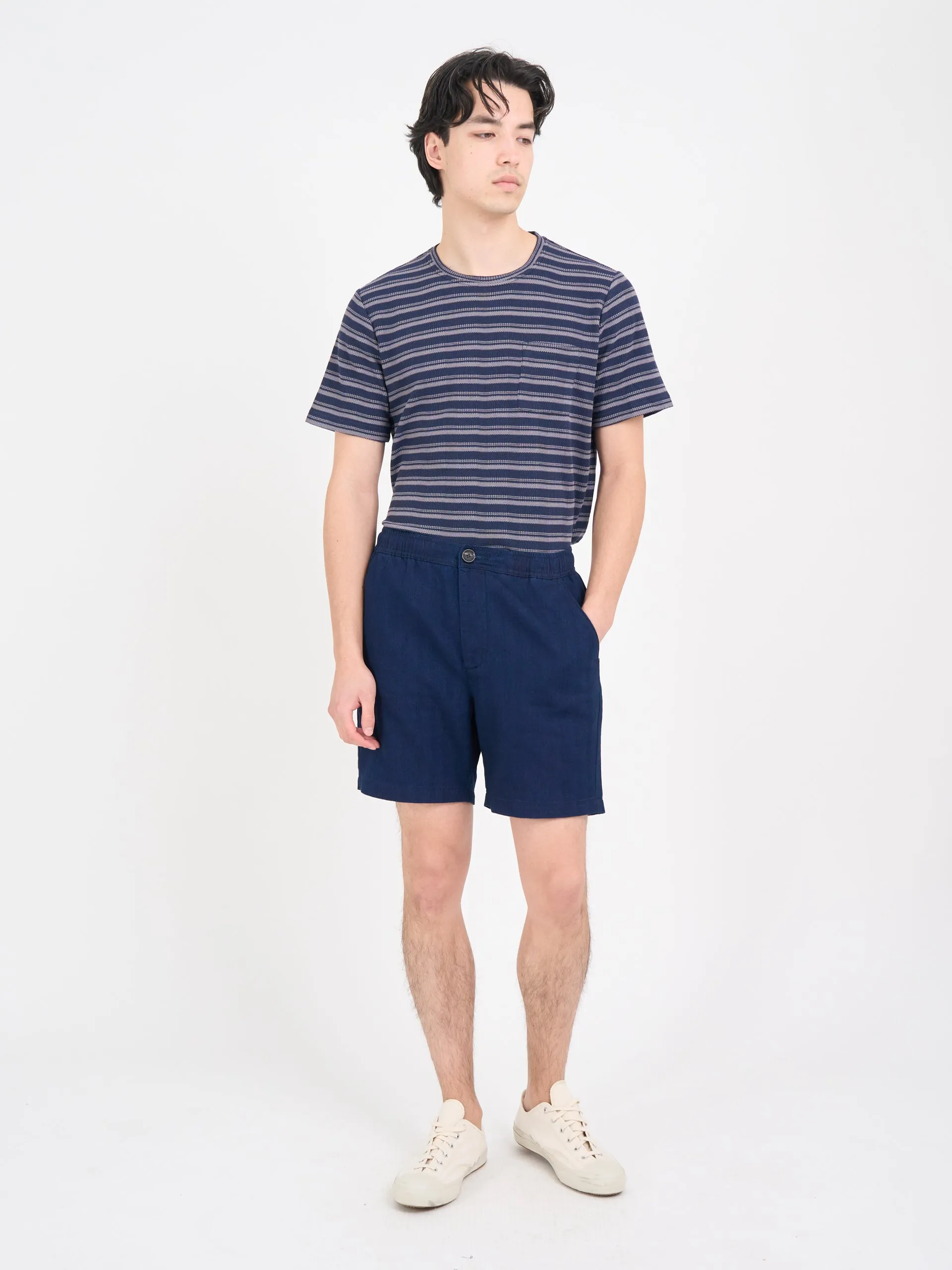 Osborne Drawstring Shorts Faye Indigo Blue sold by Oliver Spencer product image thumbnail 2