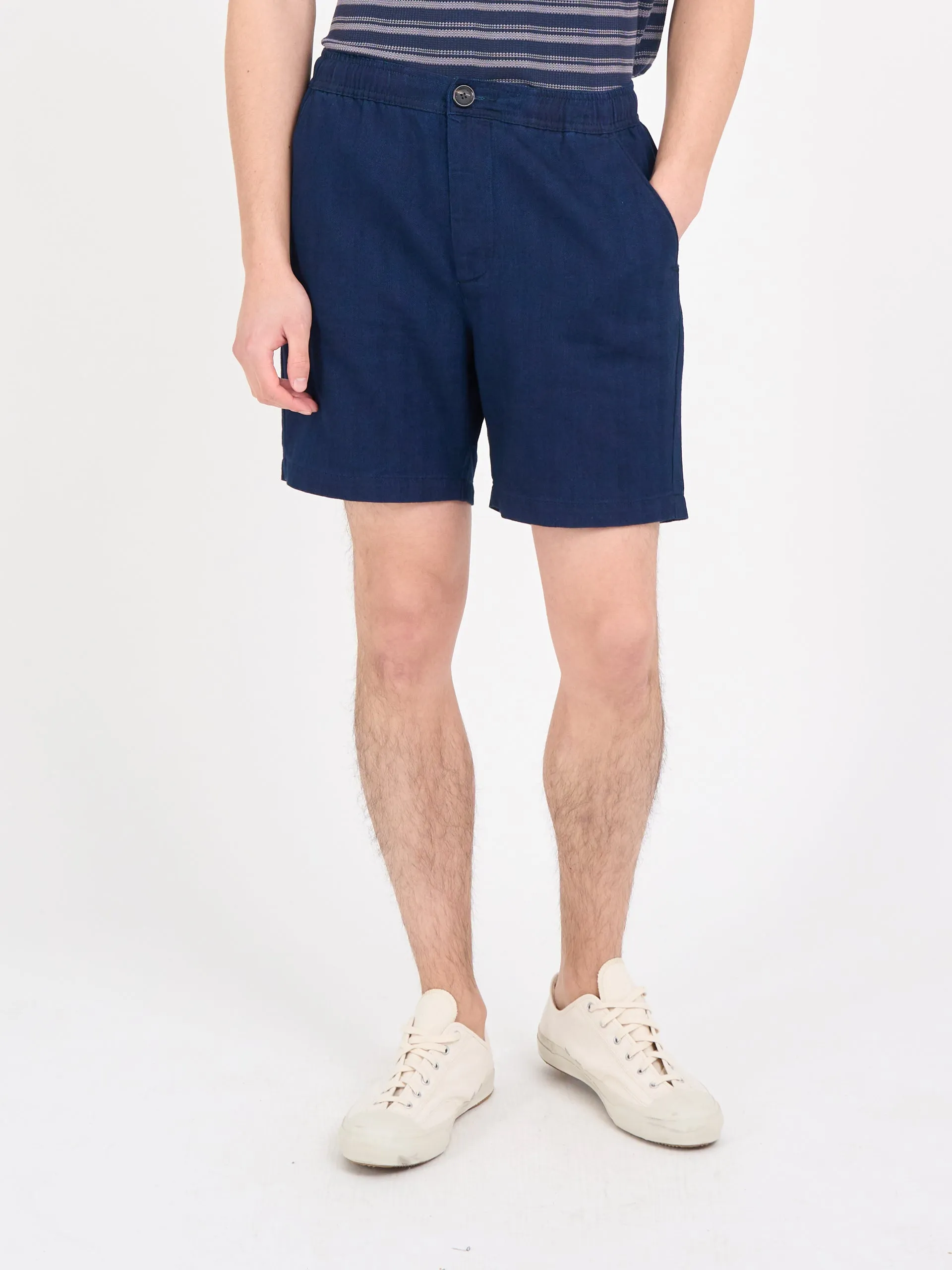 Osborne Drawstring Shorts Faye Indigo Blue sold by Oliver Spencer product image thumbnail 4