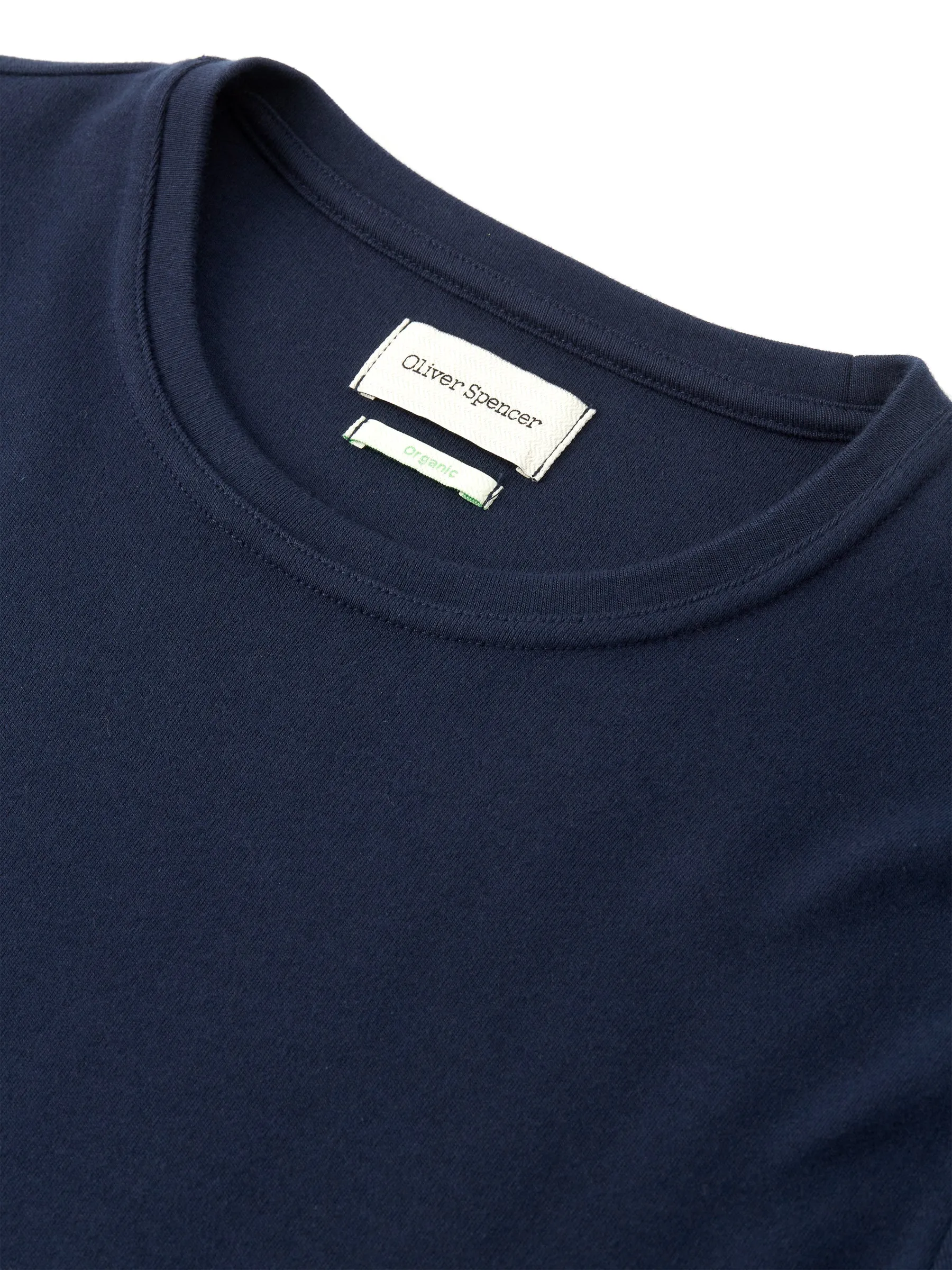 Heavy Long Sleeve Plain T-Shirt Tavistock Navy sold by Oliver Spencer product image thumbnail 4