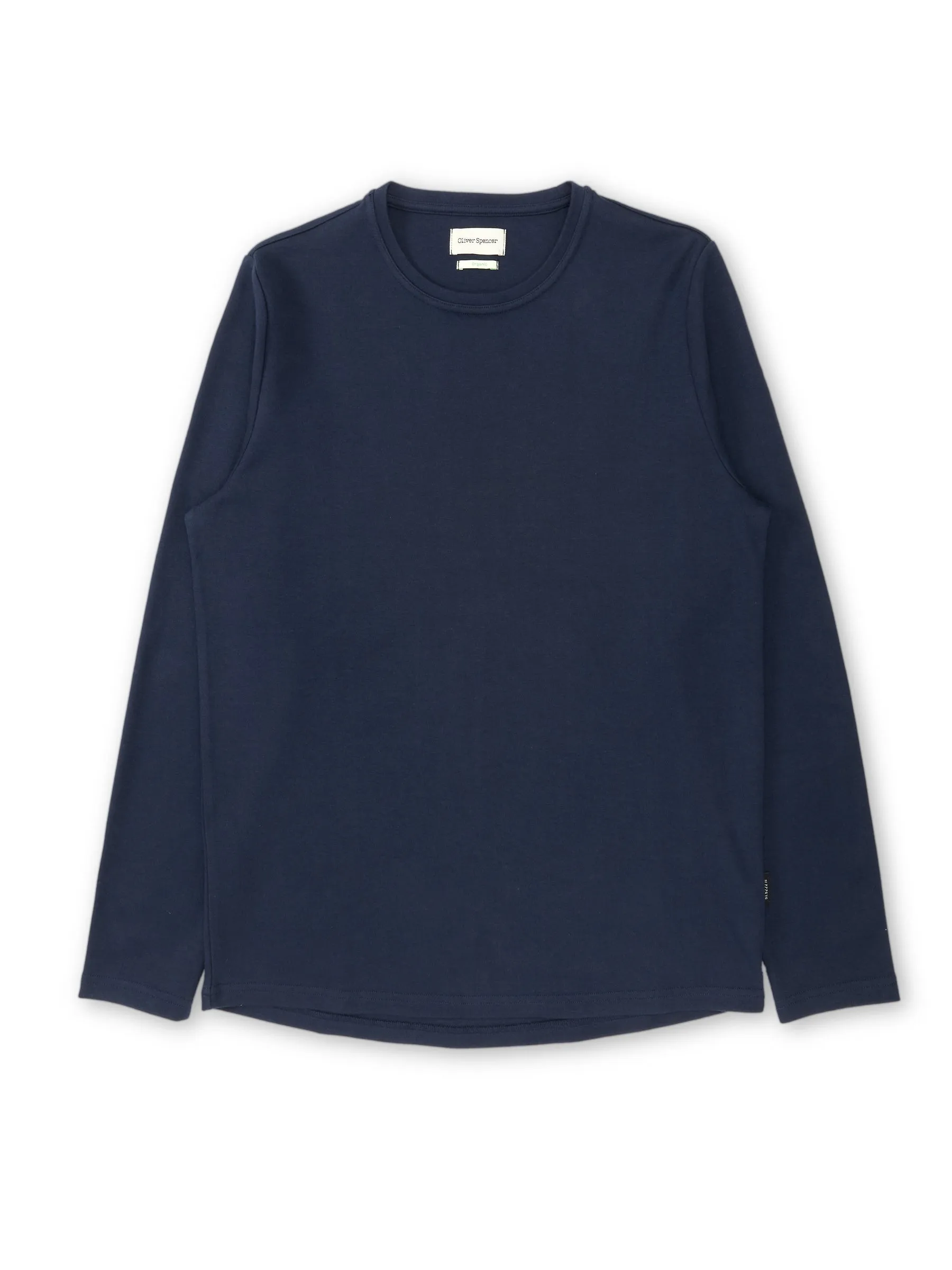 Heavy Long Sleeve Plain T-Shirt Tavistock Navy sold by Oliver Spencer