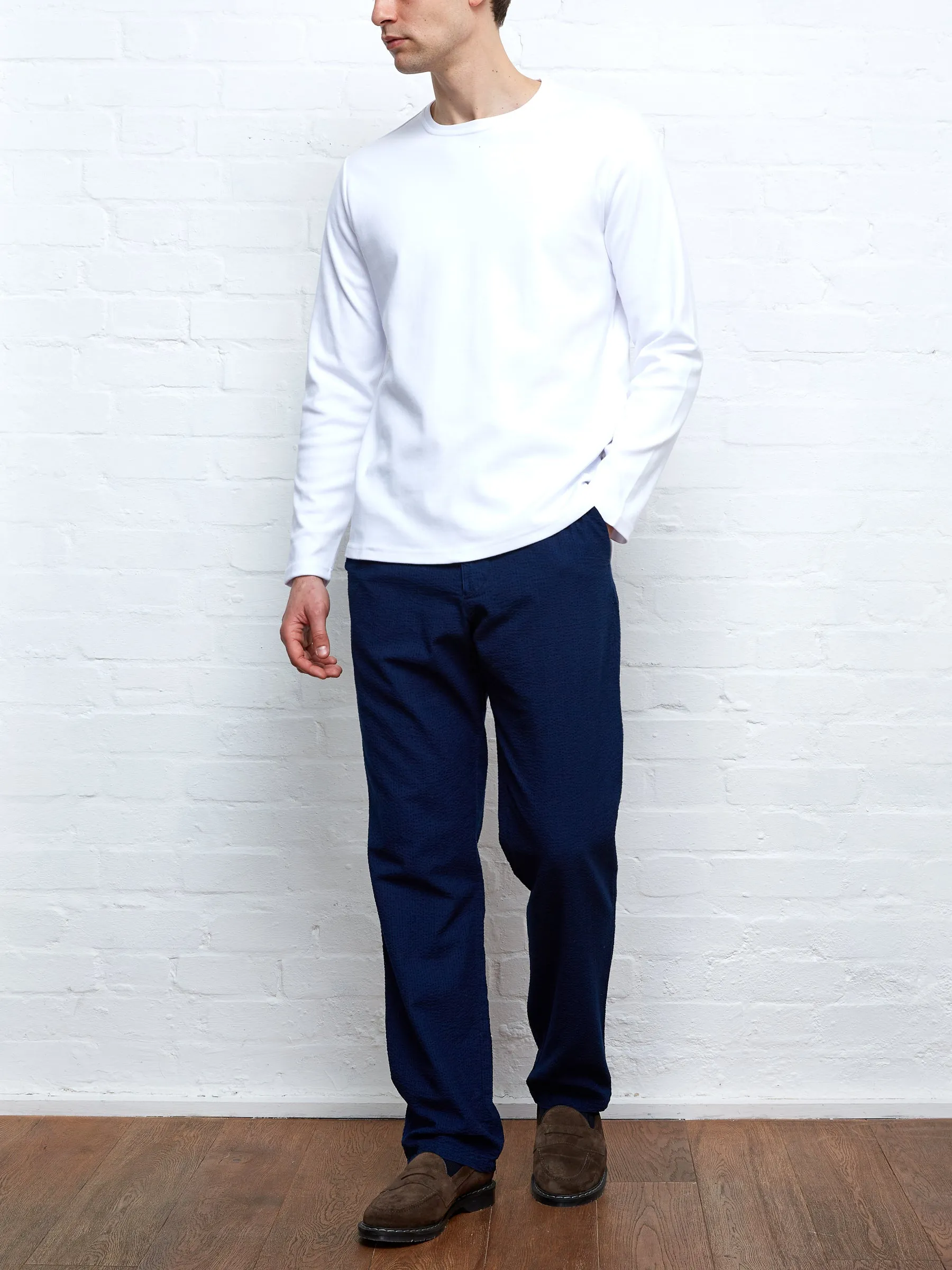Heavy Long Sleeve Plain T-Shirt Tavistock White sold by Oliver Spencer product image thumbnail 2