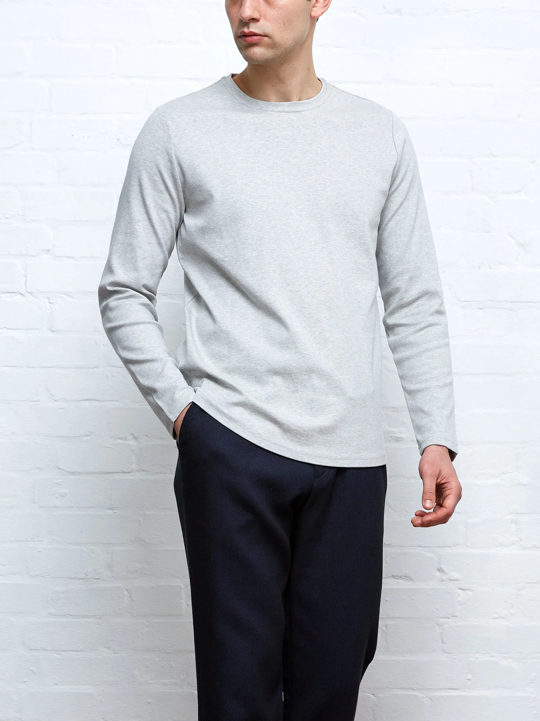 Heavy Long Sleeve Plain T-Shirt Tavistock Grey sold by Oliver Spencer product image thumbnail 5