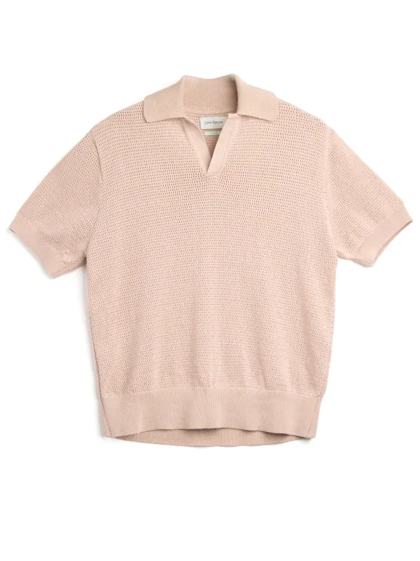 Short Sleeve Penhale Polo Shirt Nicholson Pink sold by Oliver Spencer