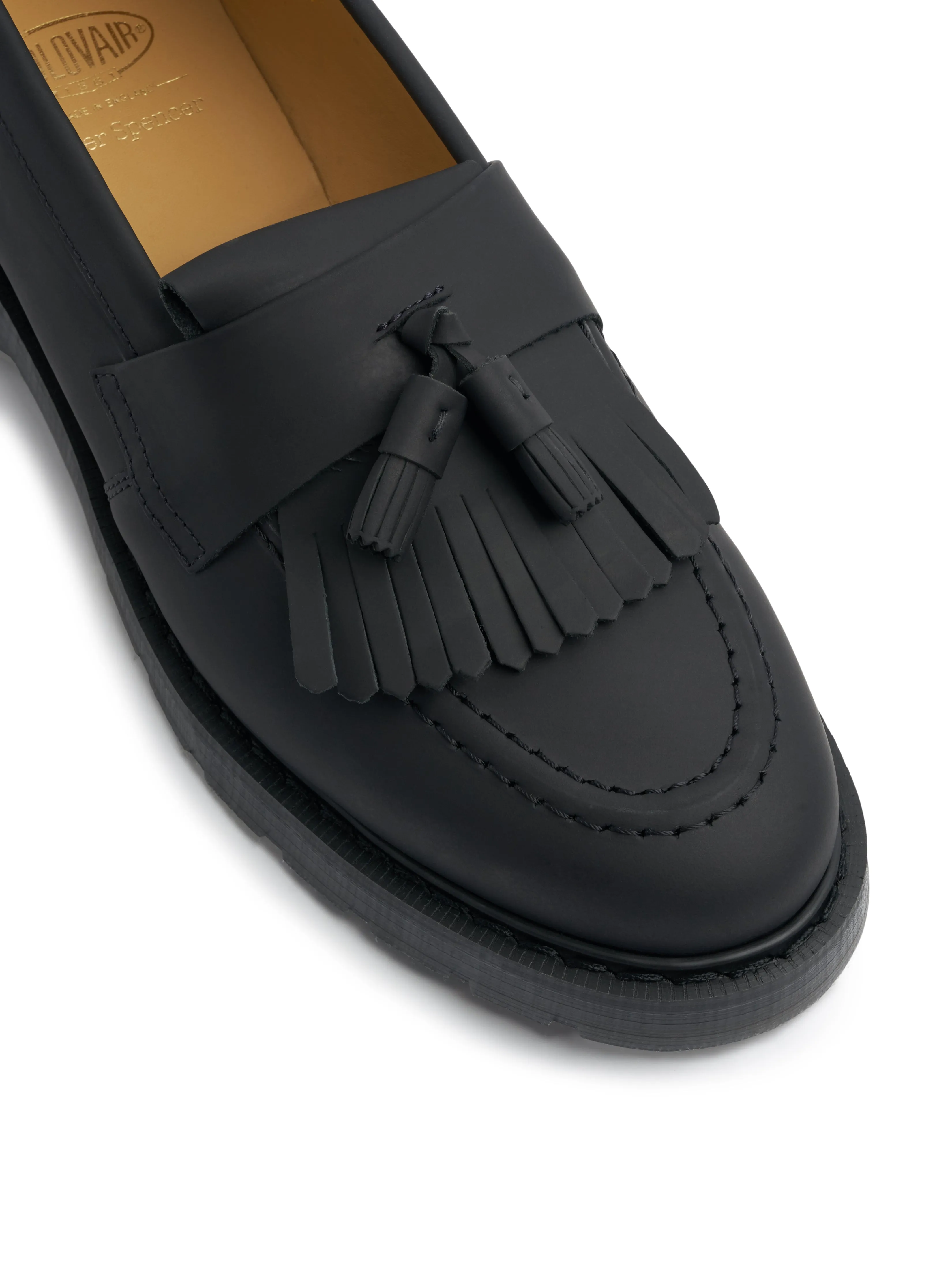 Solovair x Oliver Spencer Black Greasy Leather Tassel Loafer sold by Oliver Spencer product image thumbnail 3
