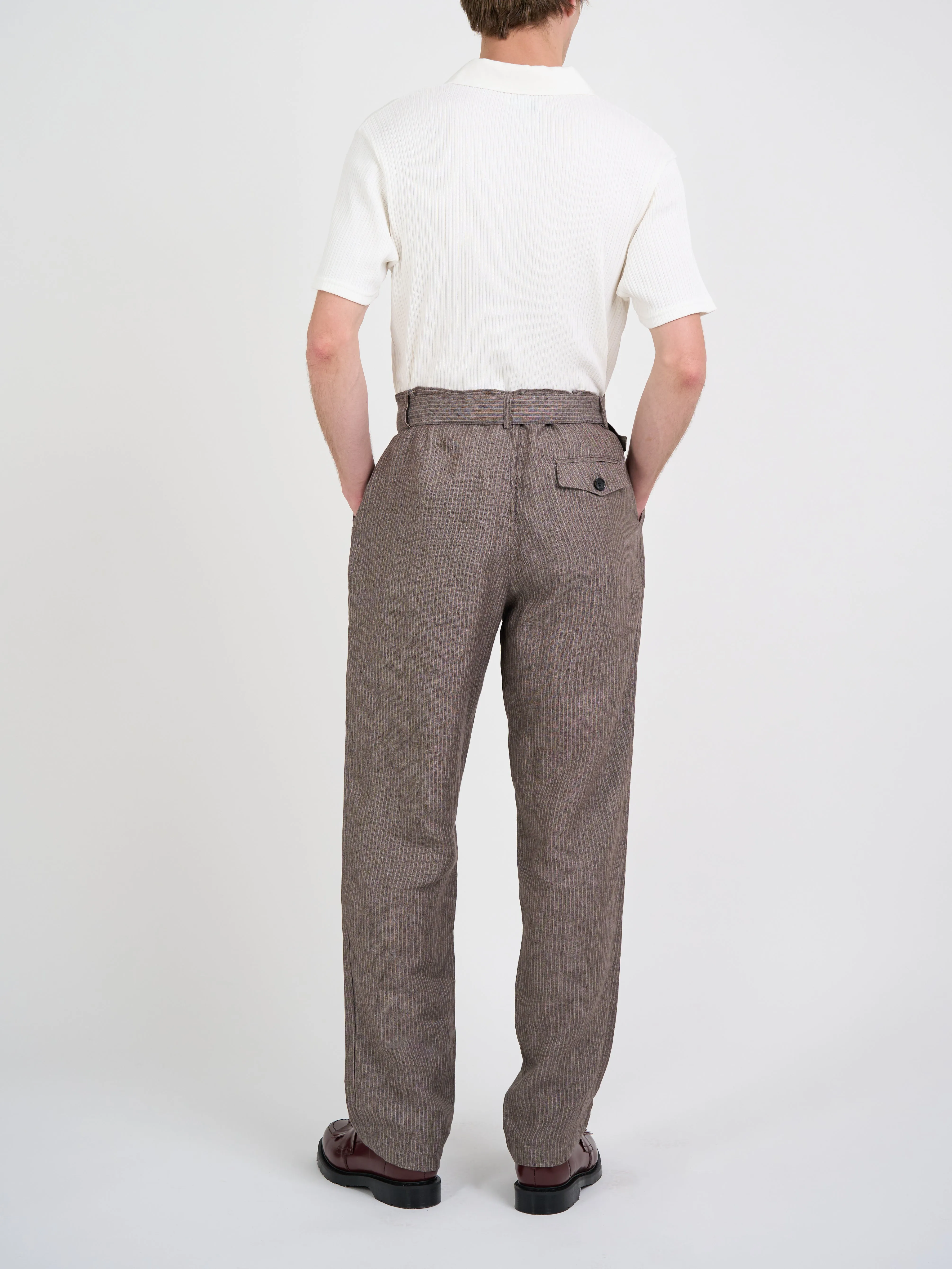 Belted Trousers Wilkins Brown/Pink sold by Oliver Spencer product image thumbnail 3