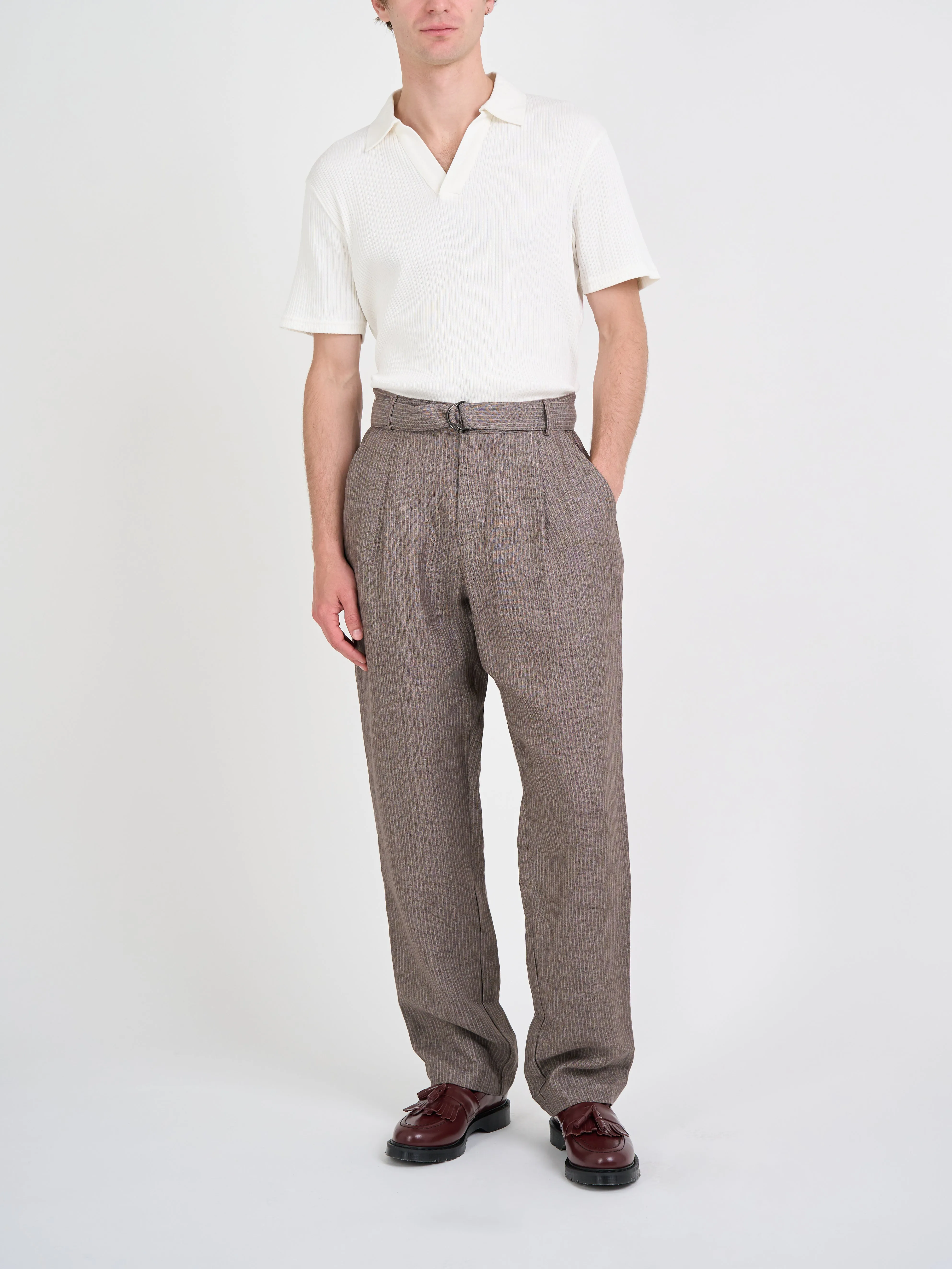 Belted Trousers Wilkins Brown/Pink sold by Oliver Spencer product image thumbnail 2