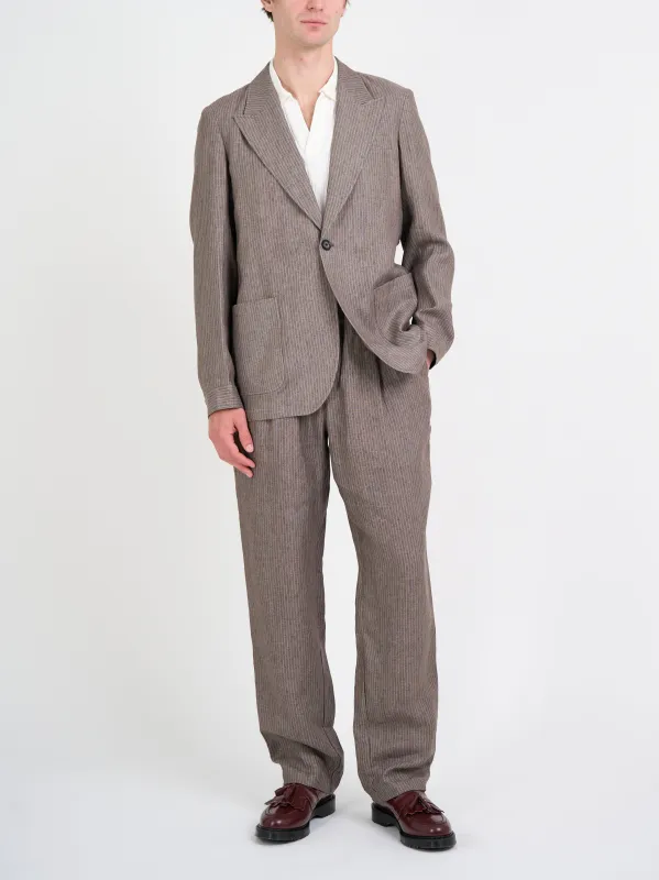 Wilkins Brown/Pink Laurel Suit sold by Oliver Spencer