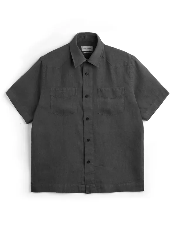 Santiago Short Sleeve Shirt Bleeker Gunmetal Grey sold by Oliver Spencer