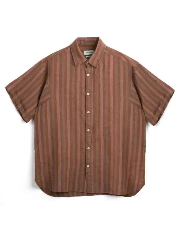 Garrison Short Sleeve Shirt Lowson Terracotta sold by Oliver Spencer