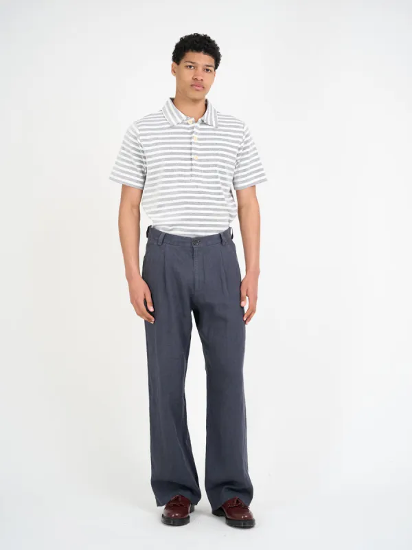 Mersey Polo Shirt Holmes Cream/Navy sold by Oliver Spencer