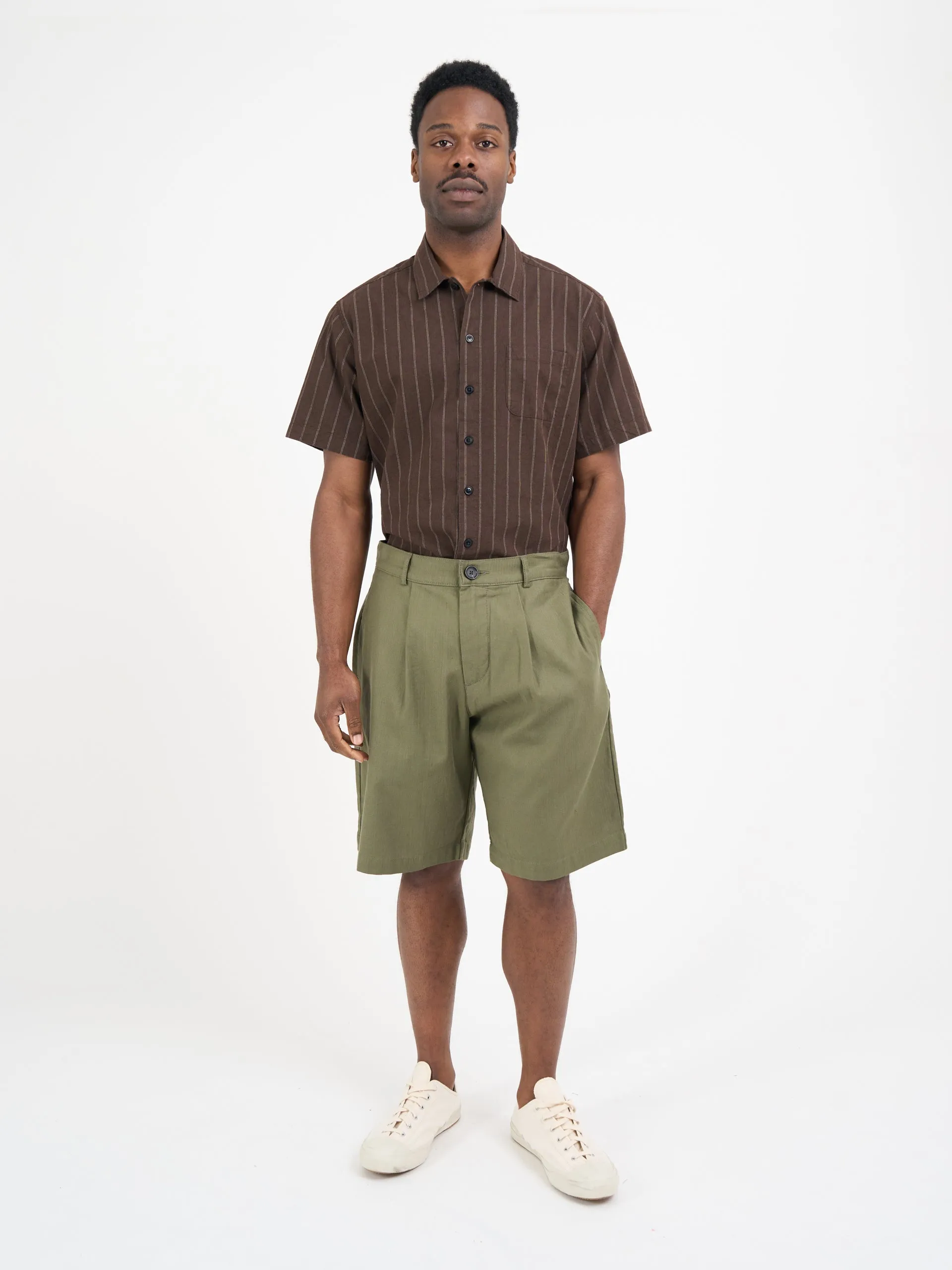 Pleated Shorts Eastman Green sold by Oliver Spencer product image thumbnail 2