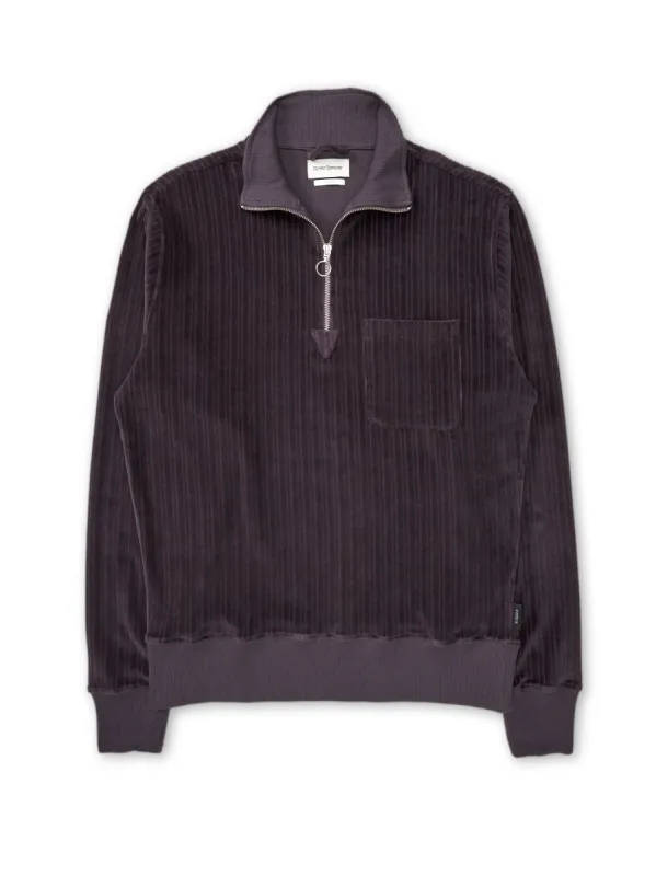 Half Zip Sweatshirt Willow Aubergine sold by Oliver Spencer