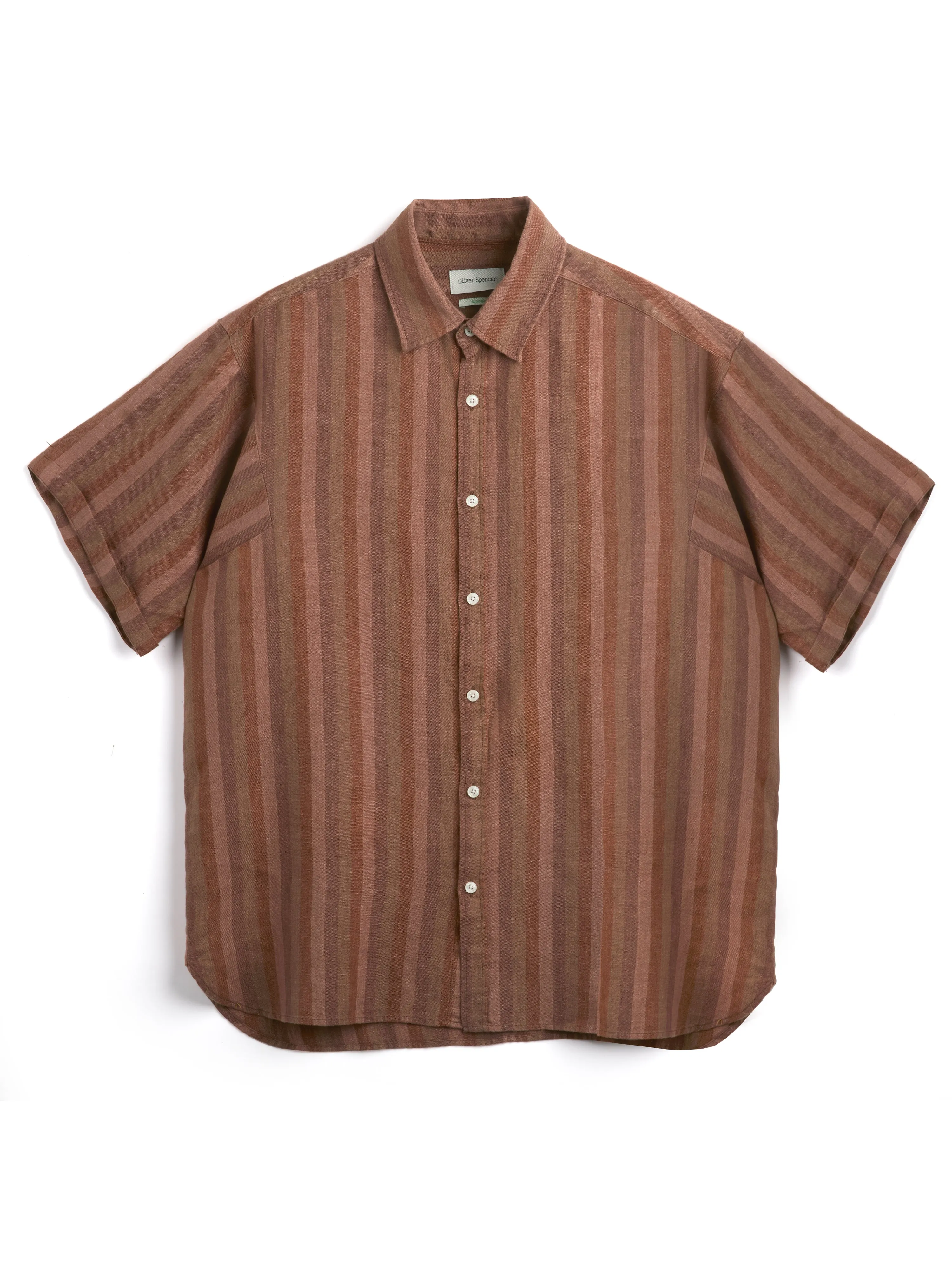 Garrison Short Sleeve Shirt Lowson Terracotta sold by Oliver Spencer