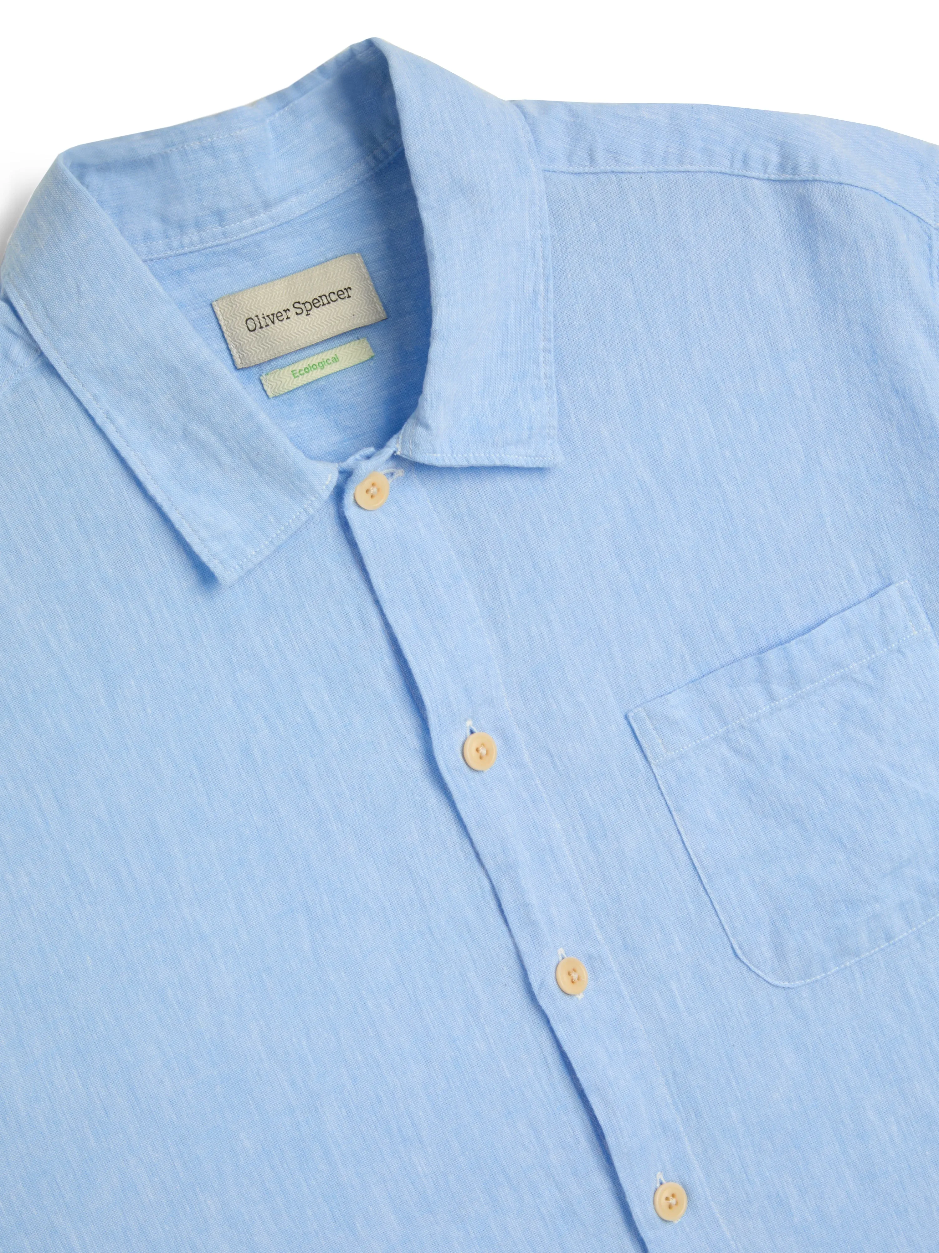 Riviera Short Sleeve Shirt Perkins Blue sold by Oliver Spencer product image thumbnail 5