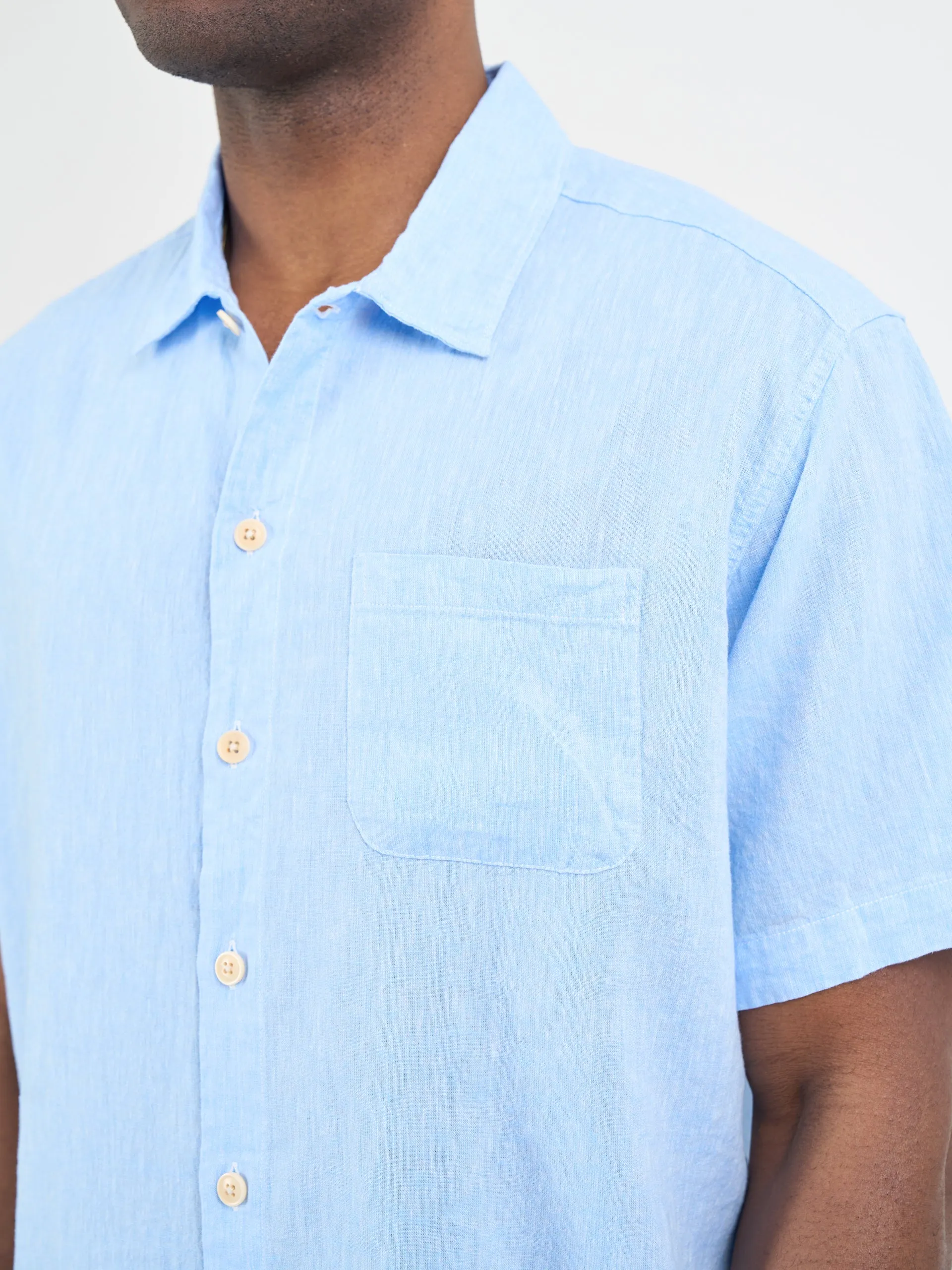 Riviera Short Sleeve Shirt Perkins Blue sold by Oliver Spencer product image thumbnail 4