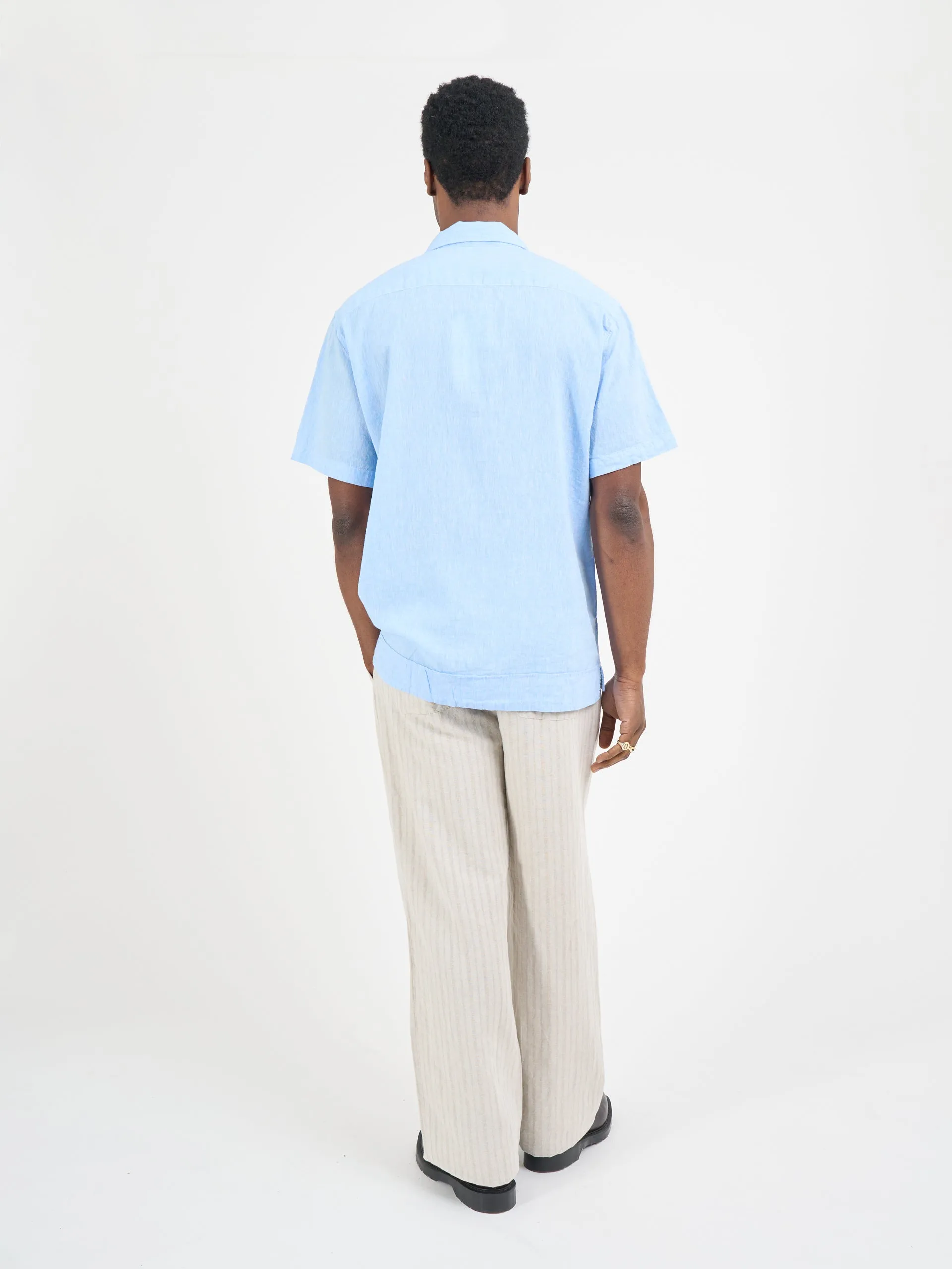 Riviera Short Sleeve Shirt Perkins Blue sold by Oliver Spencer product image thumbnail 3