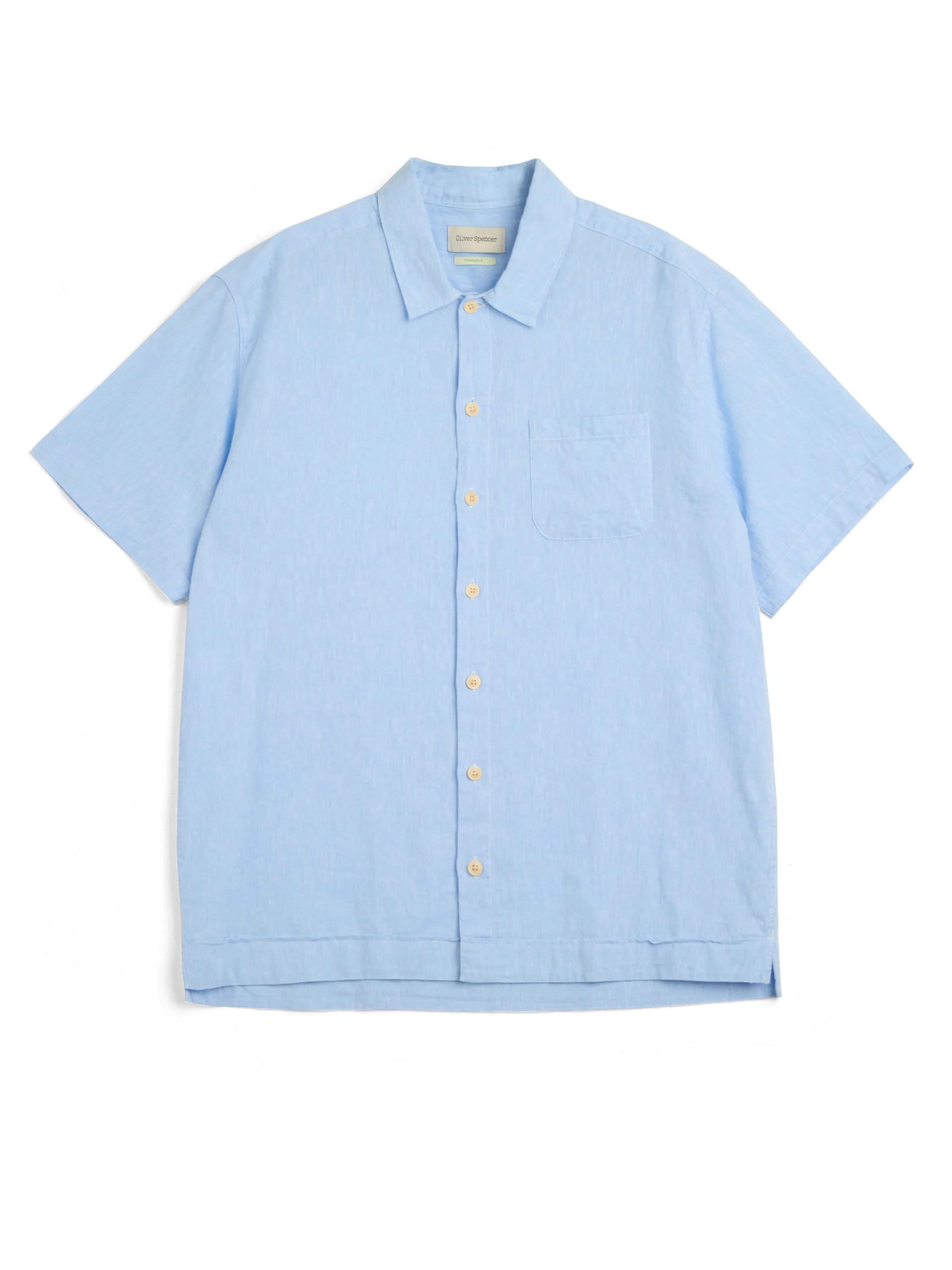 Riviera Short Sleeve Shirt Perkins Blue sold by Oliver Spencer