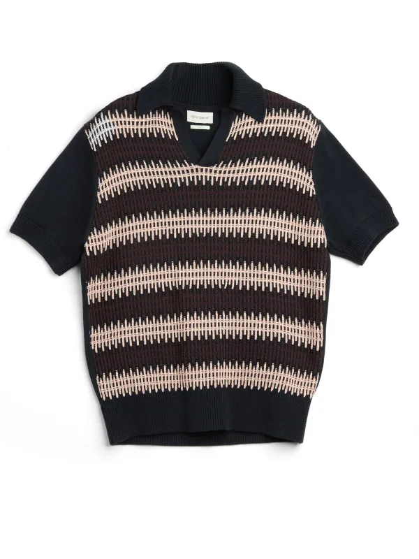 Short Sleeve Penhale Polo Shirt Freeman Navy sold by Oliver Spencer