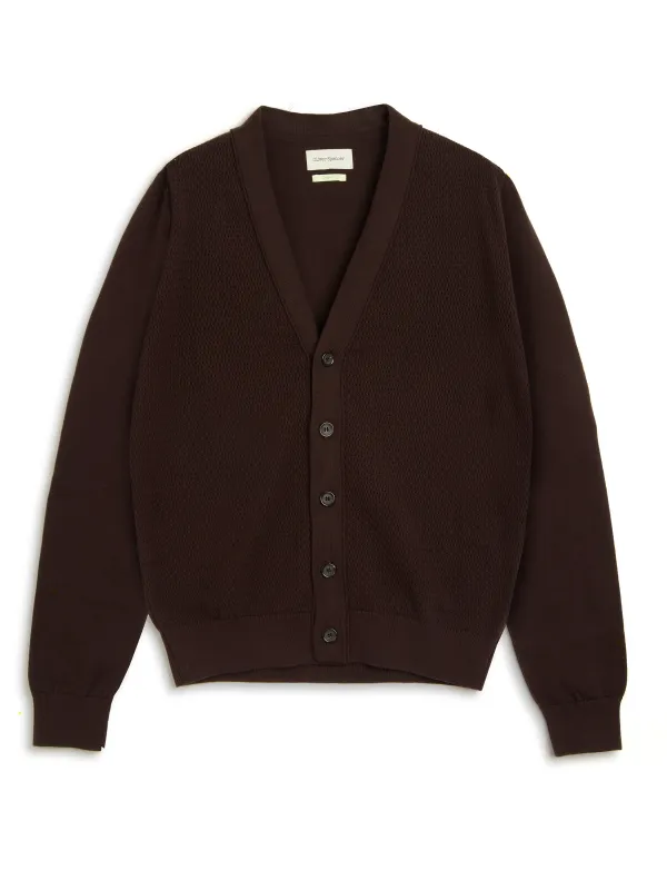 Caradale Cardigan Nicholson Mocha Brown sold by Oliver Spencer