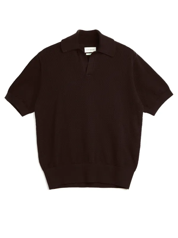 Short Sleeve Penhale Polo Shirt Nicholson Brown sold by Oliver Spencer