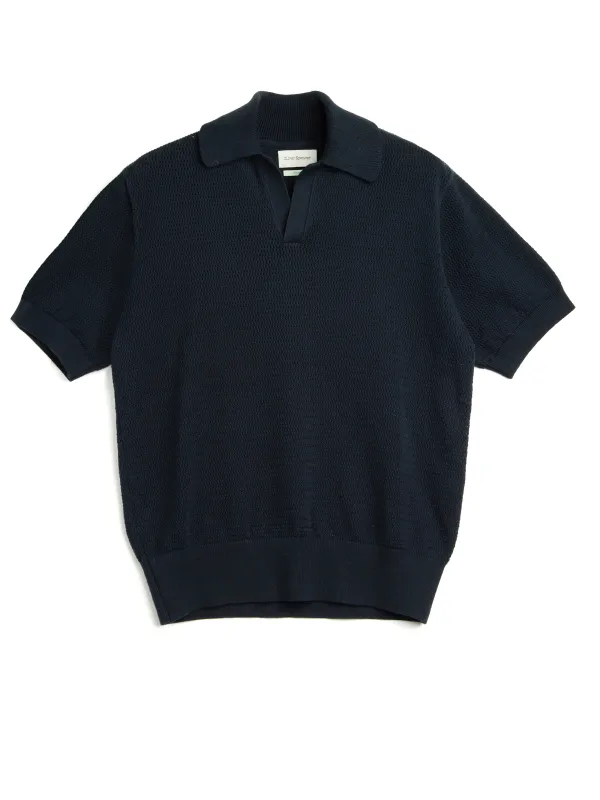 Short Sleeve Penhale Polo Shirt Nicholson Navy sold by Oliver Spencer