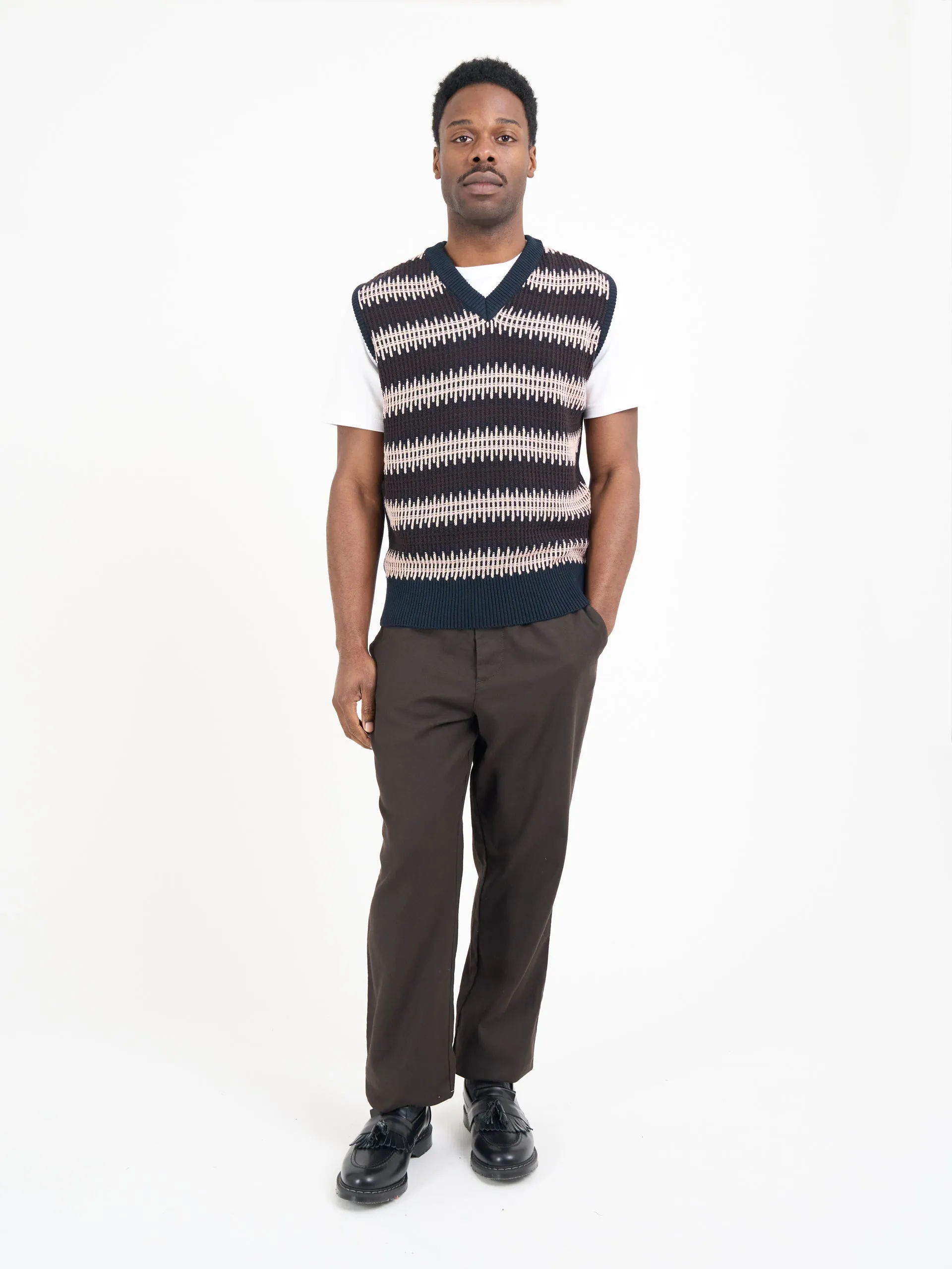 Graves V Neck Vest Freeman Navy sold by Oliver Spencer product image thumbnail 2