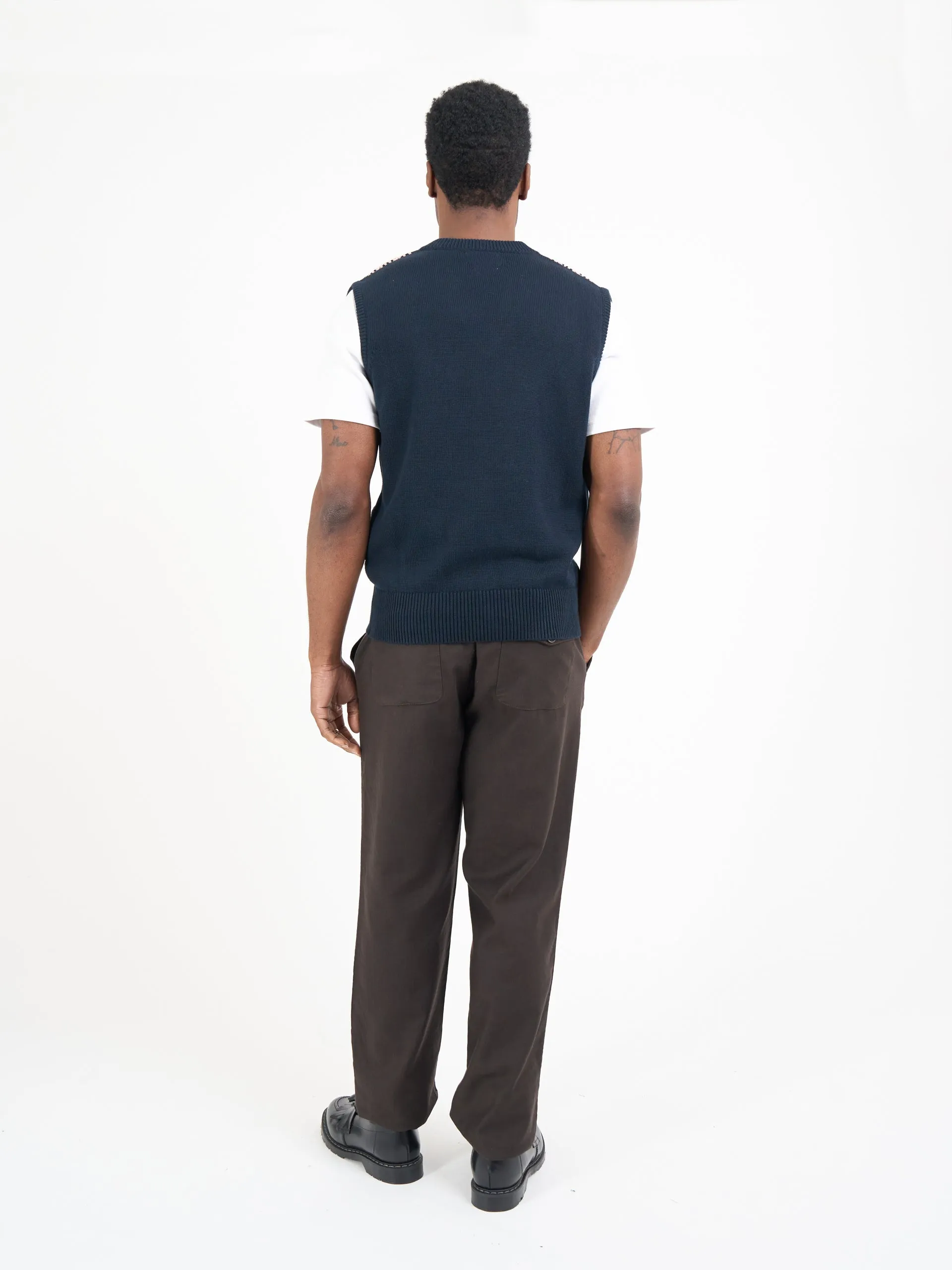 Graves V Neck Vest Freeman Navy sold by Oliver Spencer product image thumbnail 4