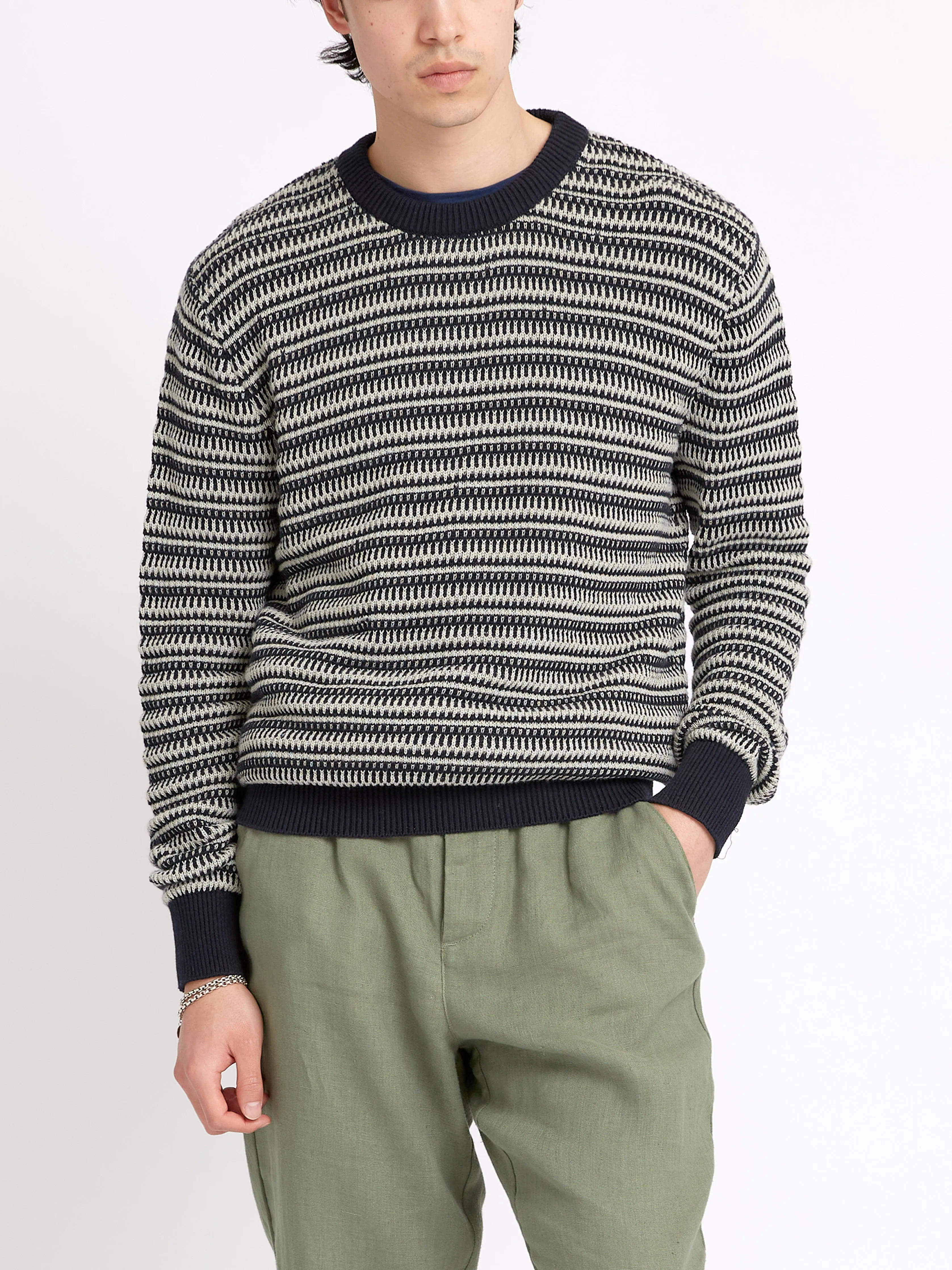 Blenheim Jumper Riverton Navy sold by Oliver Spencer product image thumbnail 5