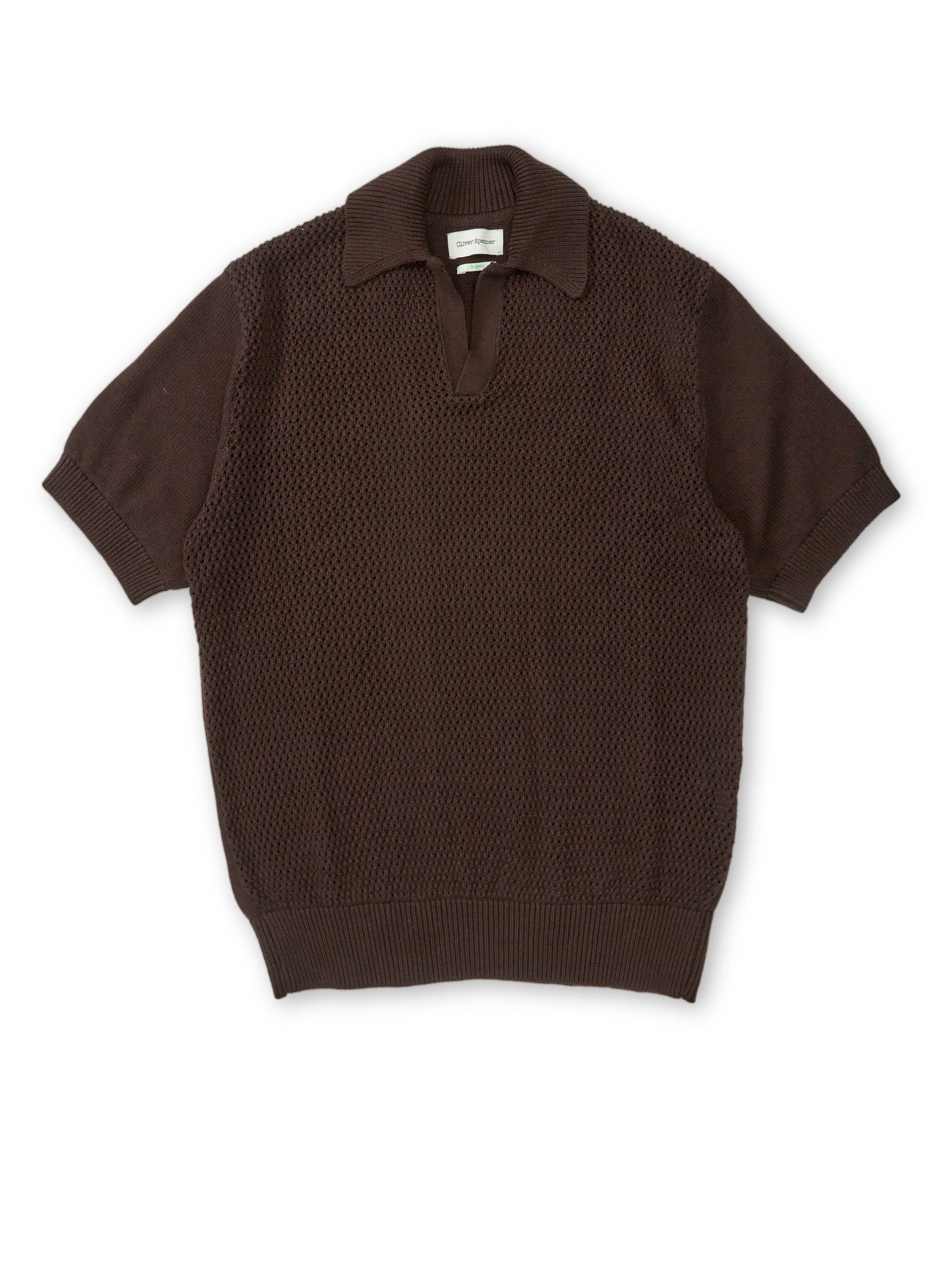 Short Sleeve Penhale Polo Shirt Tamar Brown sold by Oliver Spencer