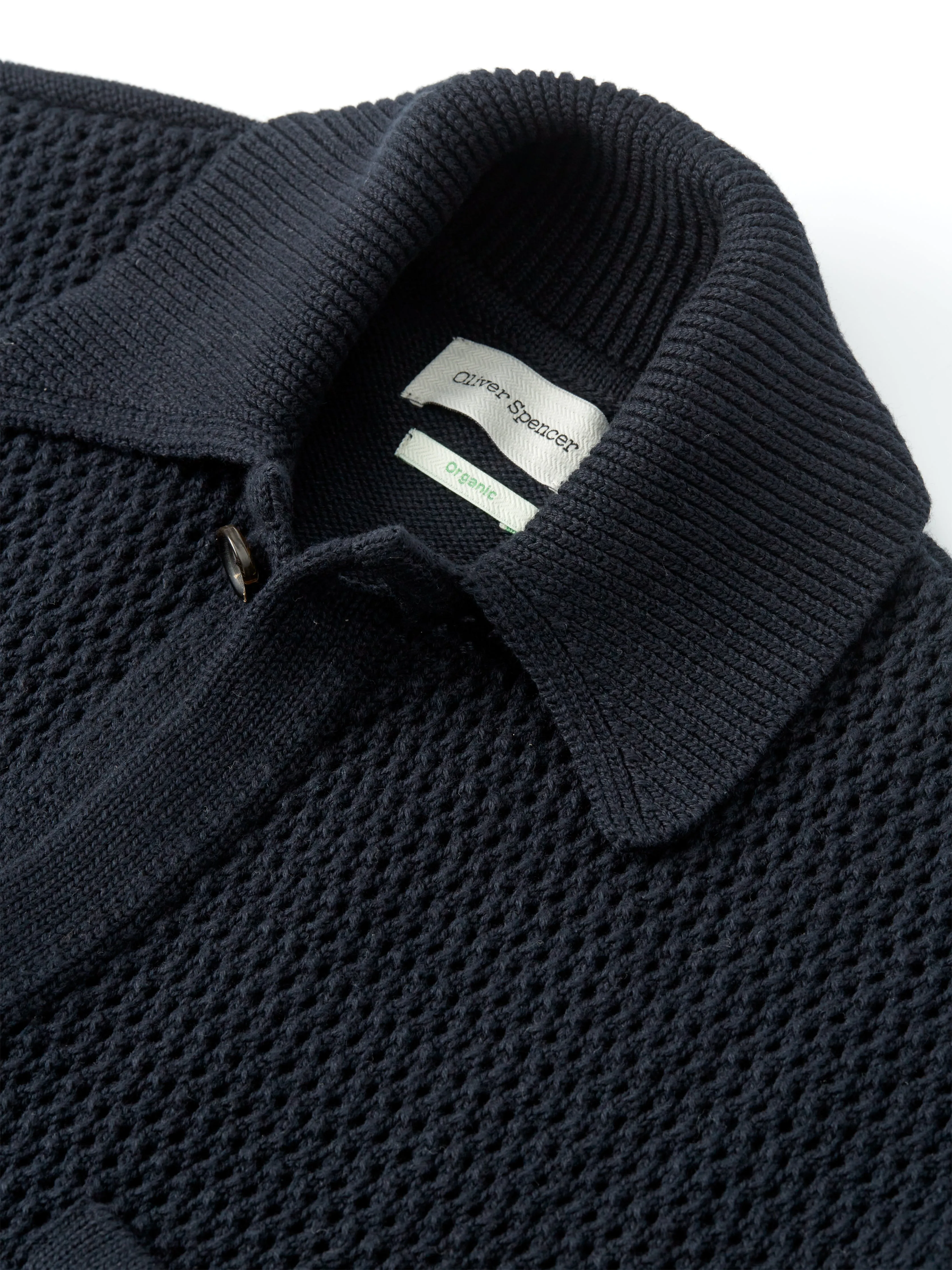 Short Sleeve Mawes Knitted Shirt Tamar Navy sold by Oliver Spencer product image thumbnail 3