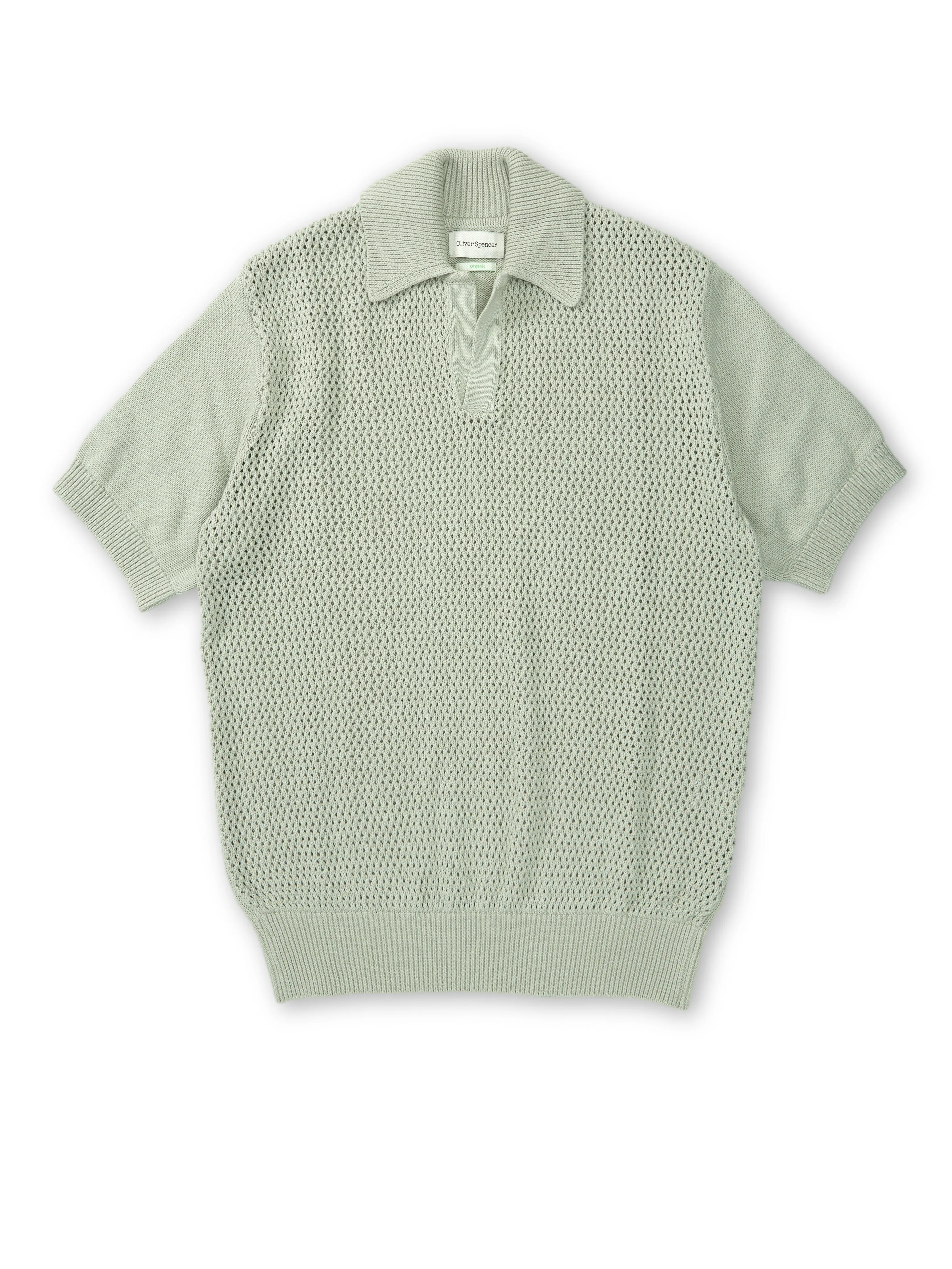 Short Sleeve Penhale Polo Shirt Tamar Pale Green sold by Oliver Spencer