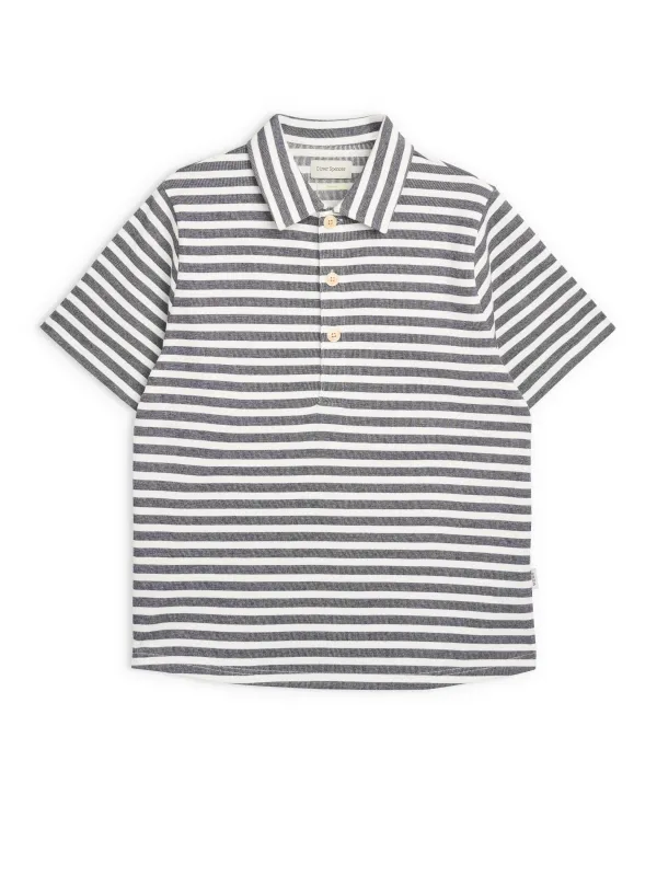 Mersey Polo Shirt Holmes Cream/Midnight sold by Oliver Spencer
