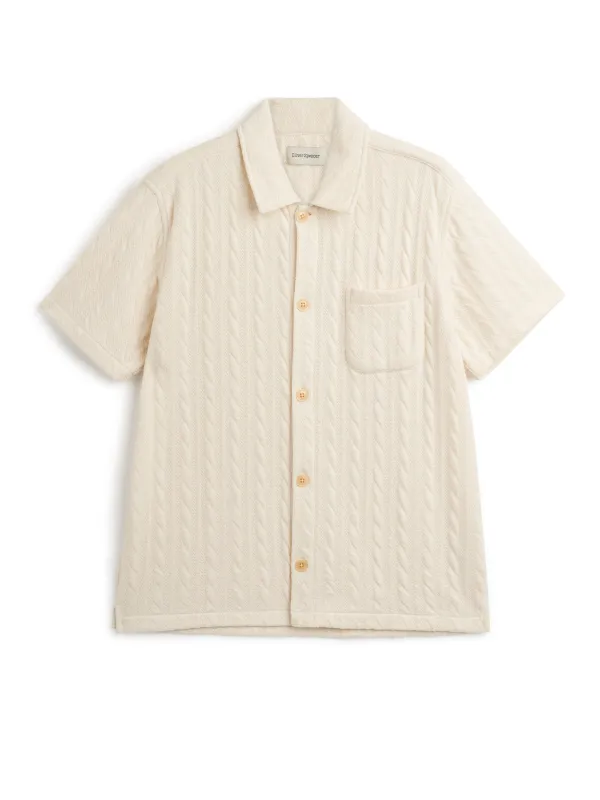 Ashby Short Sleeve Jersey Shirt Weaver Cream sold by Oliver Spencer