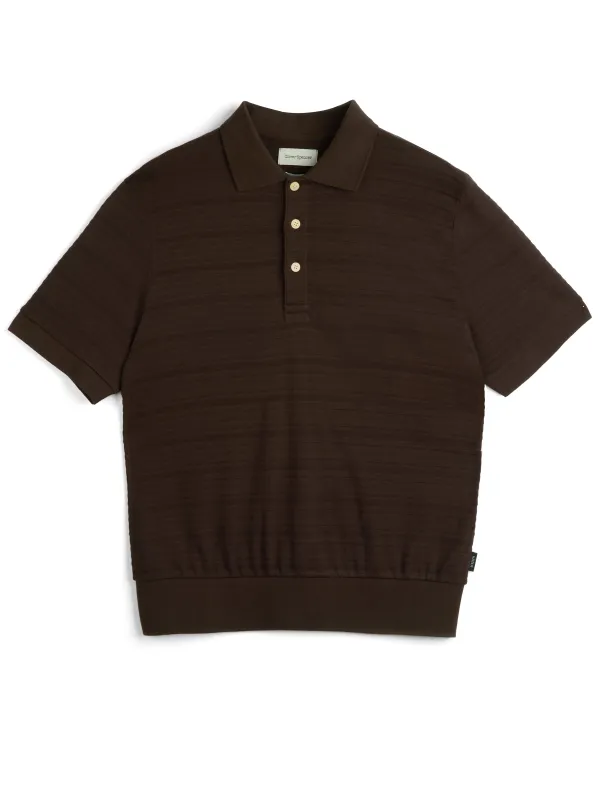 Glendale Polo Shirt Dornie Brown sold by Oliver Spencer